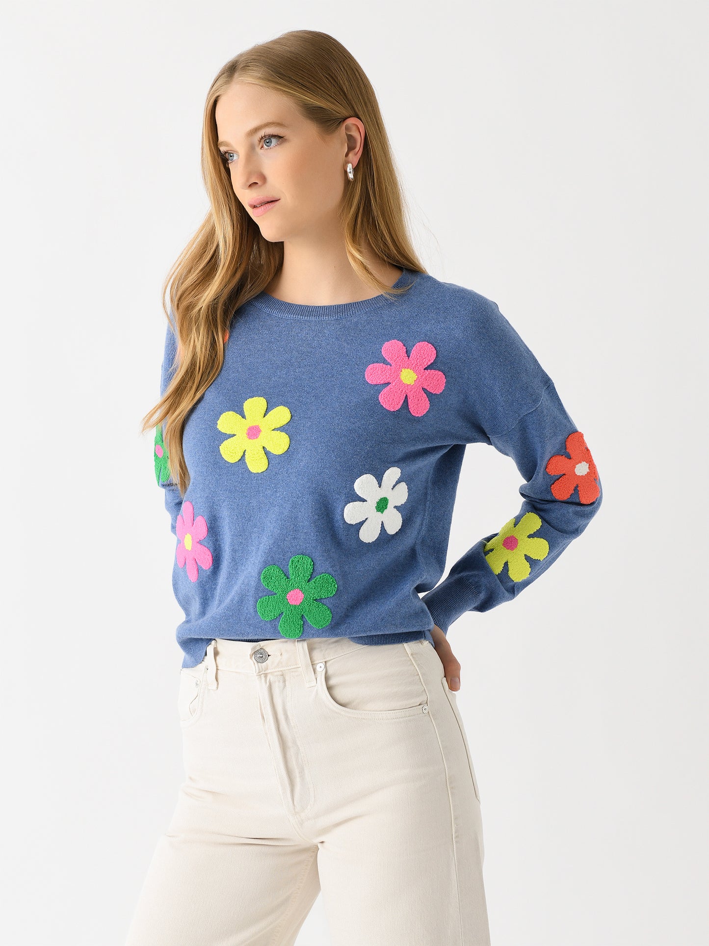 J Society Women's Bright Flower Crew