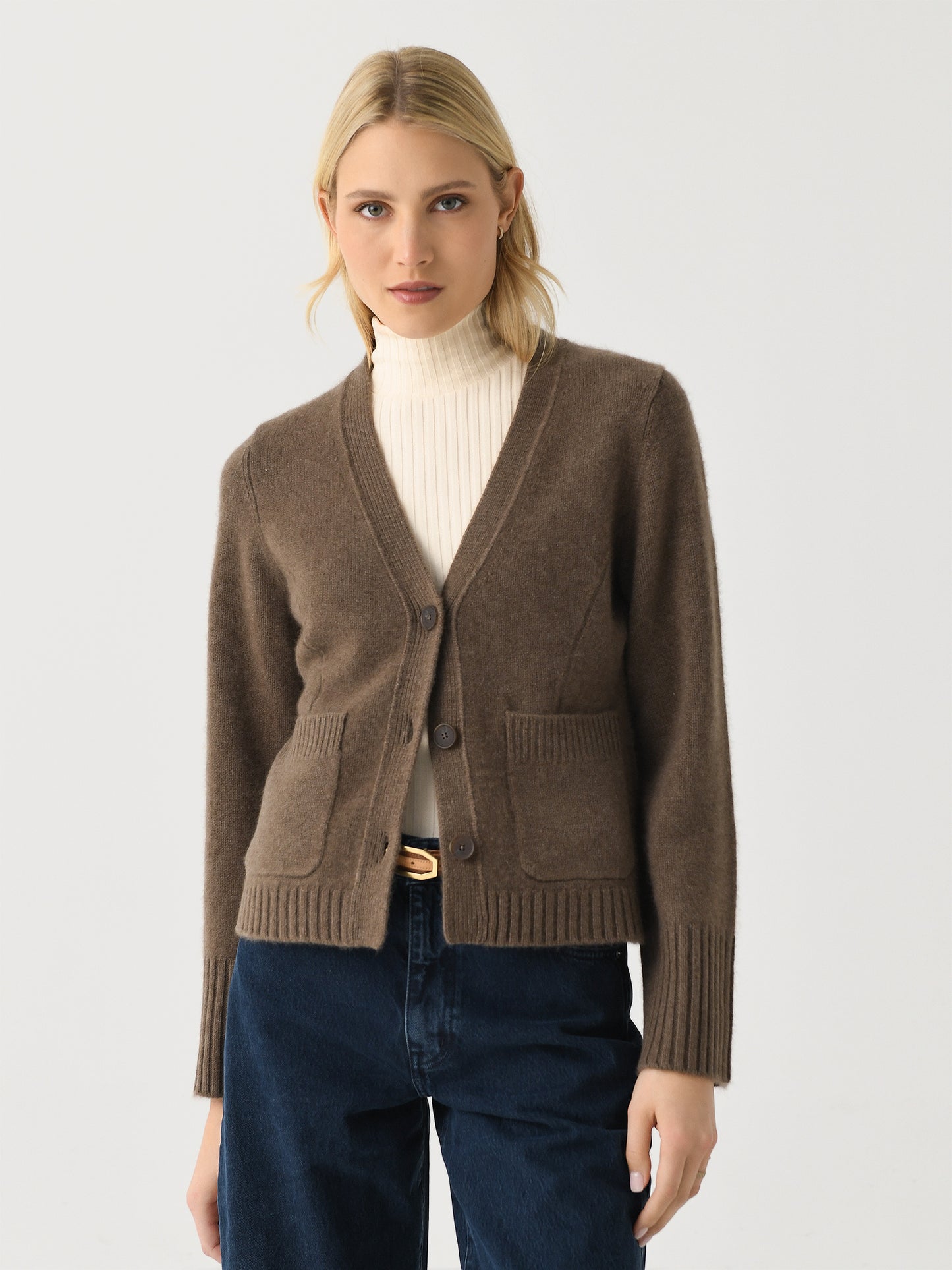 White + Warren Women's Cashmere Luxe Waisted Cardigan