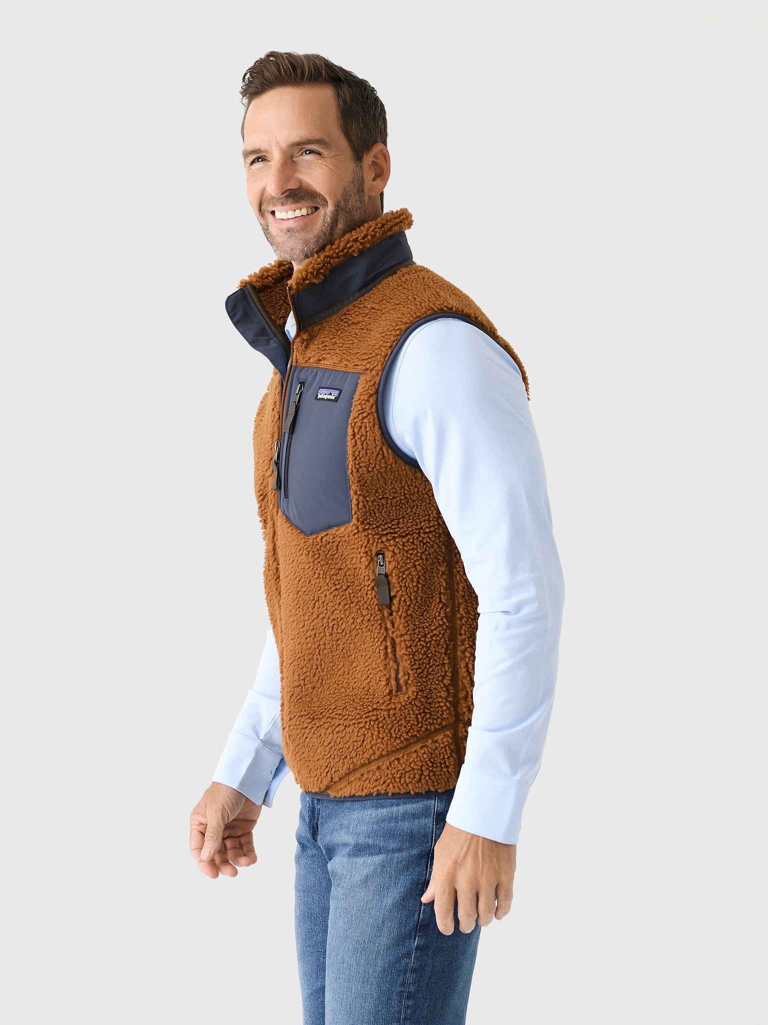 Patagonia CLASSIC RETRO-X VEST Pile Fleece 23045 shops Natural Blue Size XLARGE Men