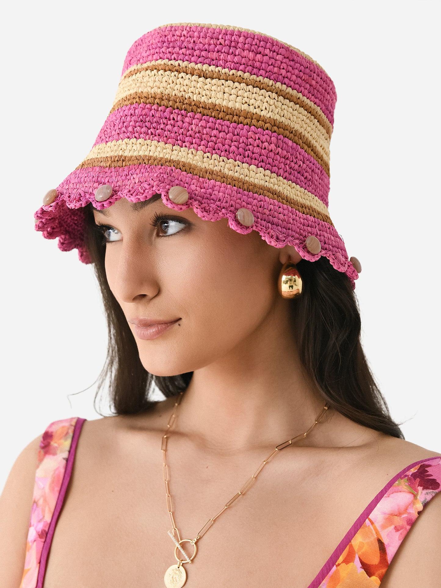 Destree Women's Bob Raffia Stripes Hat