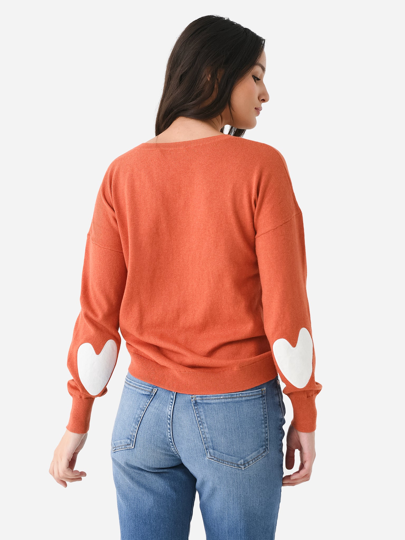 Jumper with outlet heart elbow patches