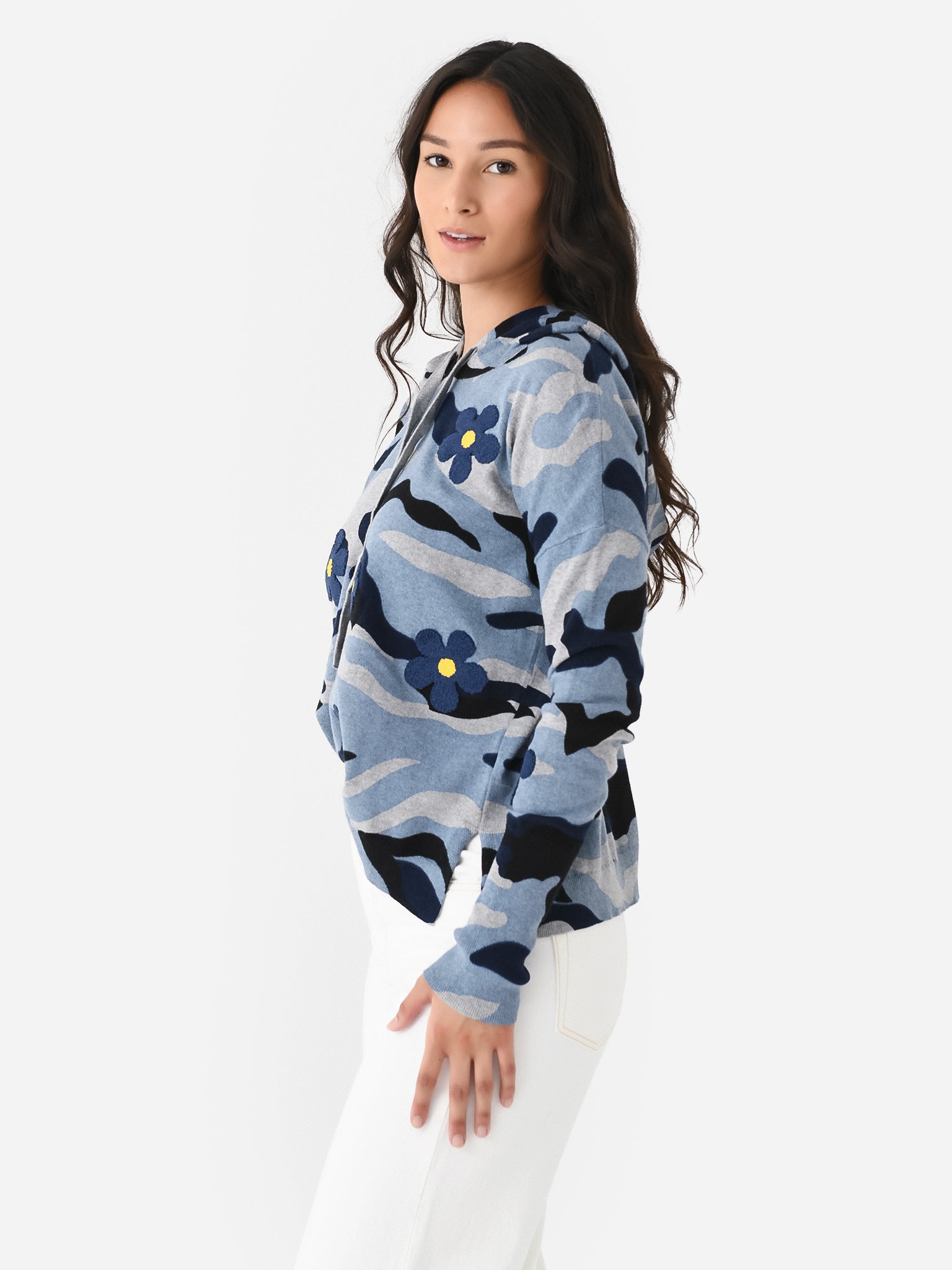 Women's blue camo on sale sweatshirt