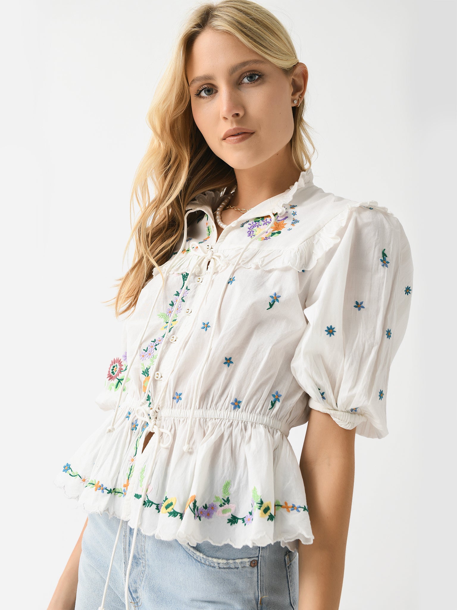 Alemais Women's Willa Embroidered Blouse – saintbernard.com