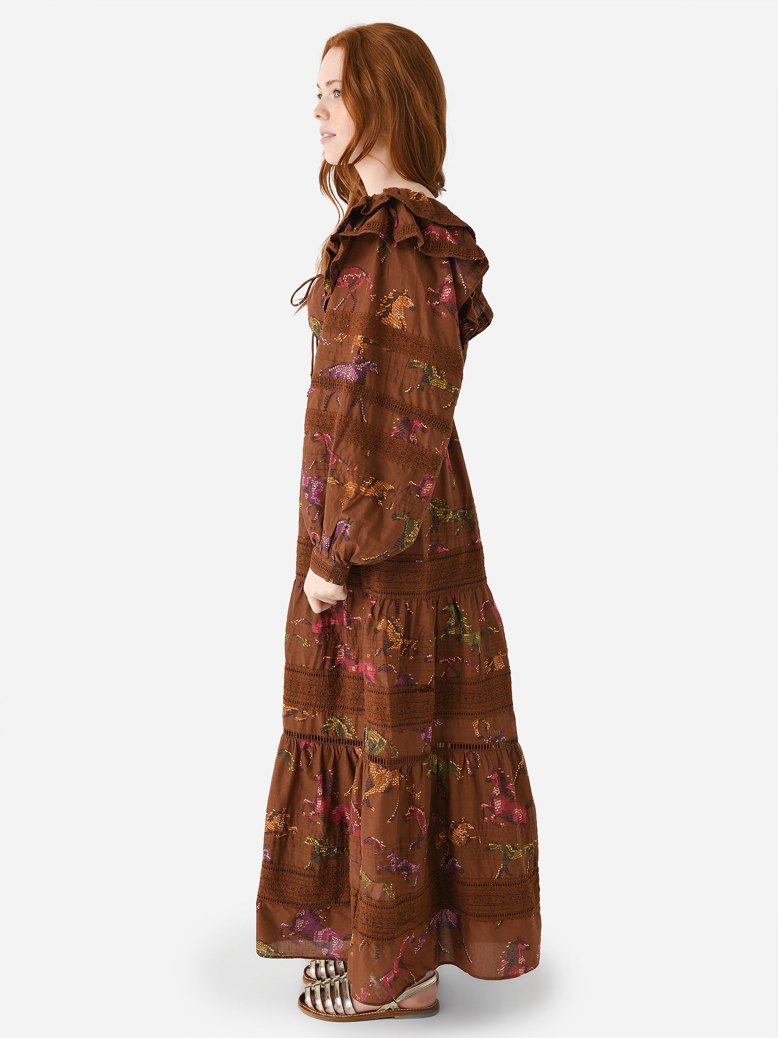 Farm Rio Women's Dotted Horses Maxi Dress –