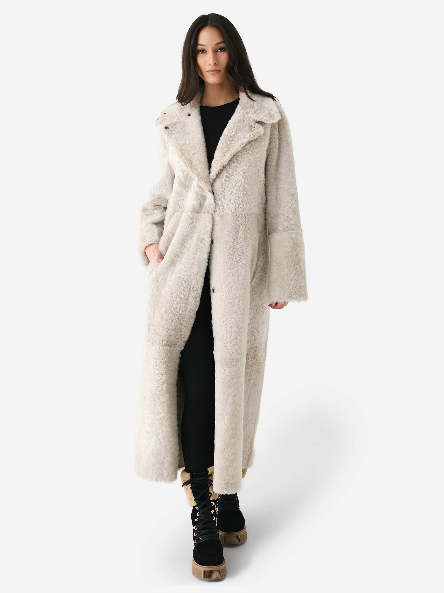 Lambskin coat online womens