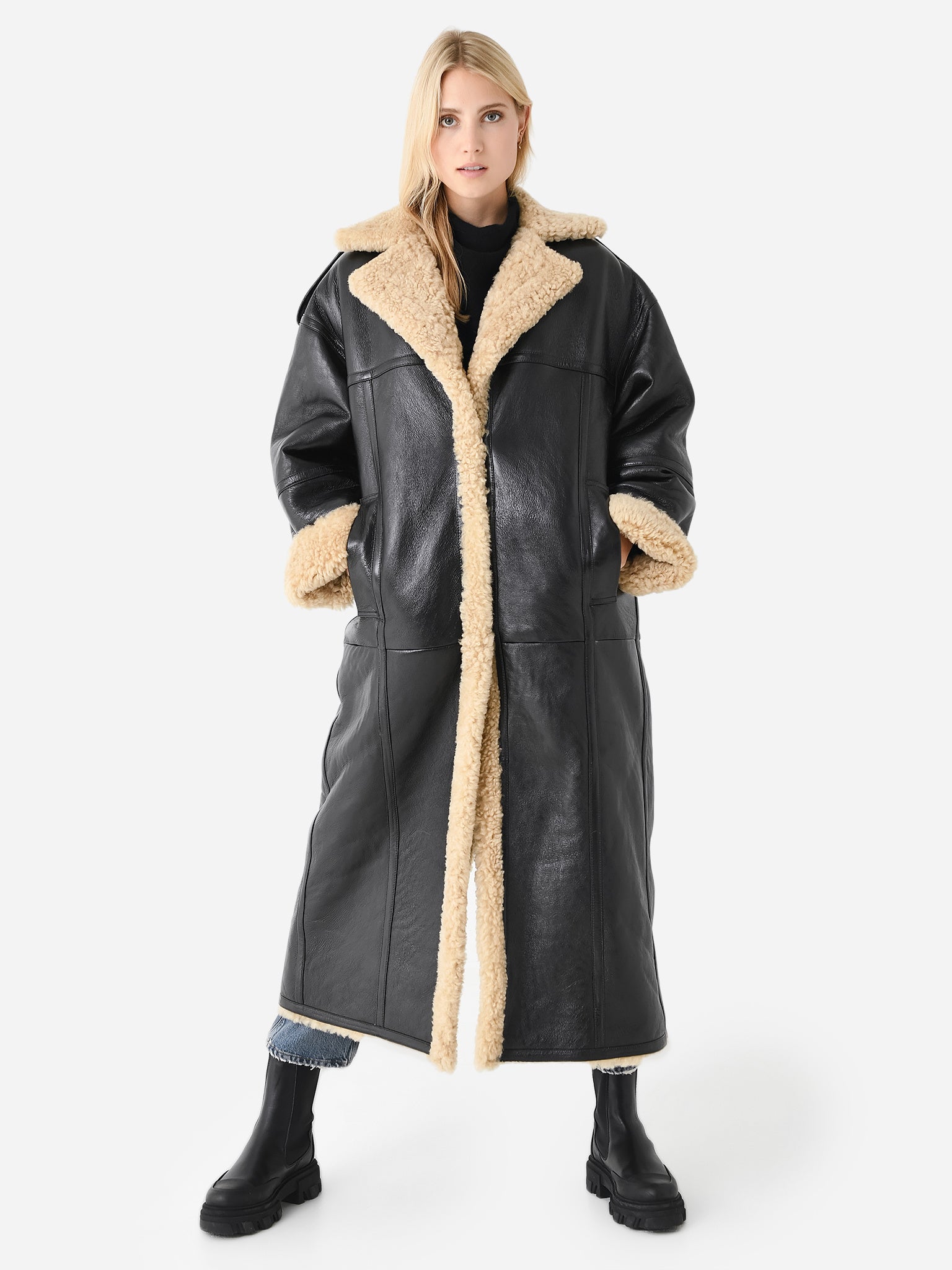 Remain Women's Shearling Long Coat