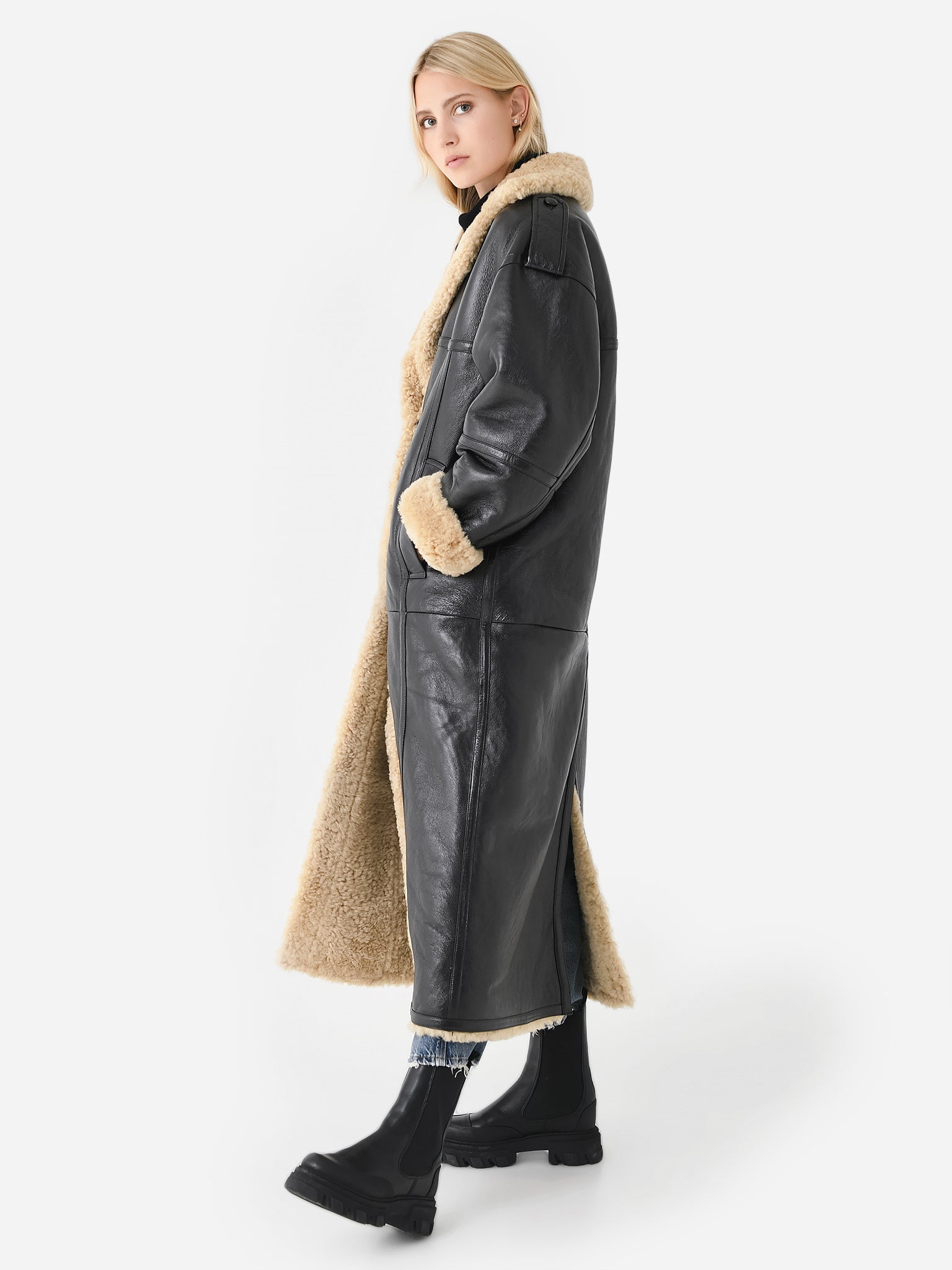 Remain Women's Shearling Long Coat