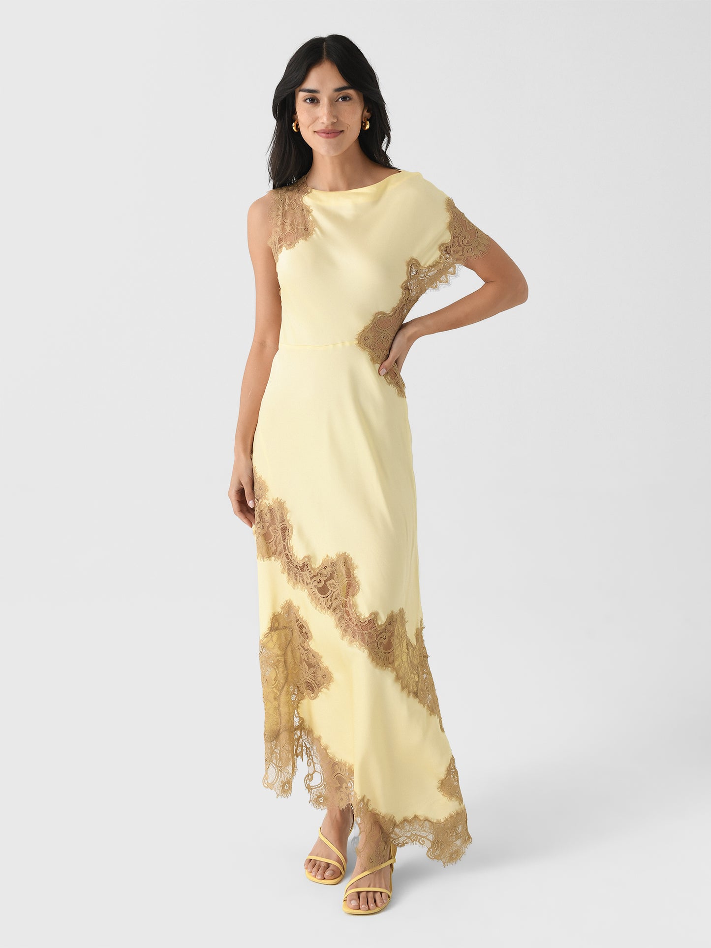 ALC Women's Alessia Satin + Lace Maxi Dress