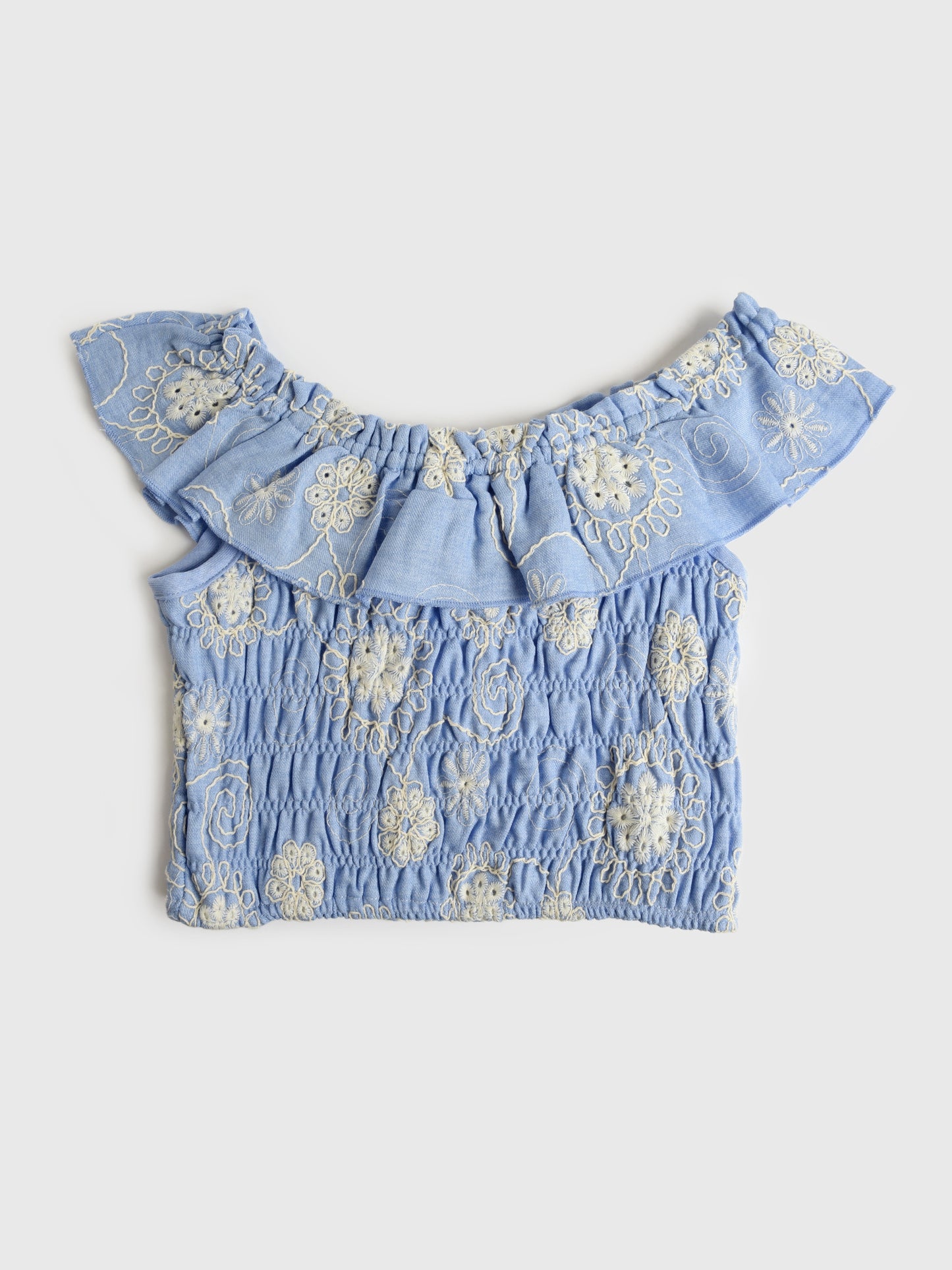 Hannah Banana Girls' Floral Embroidered Blouse