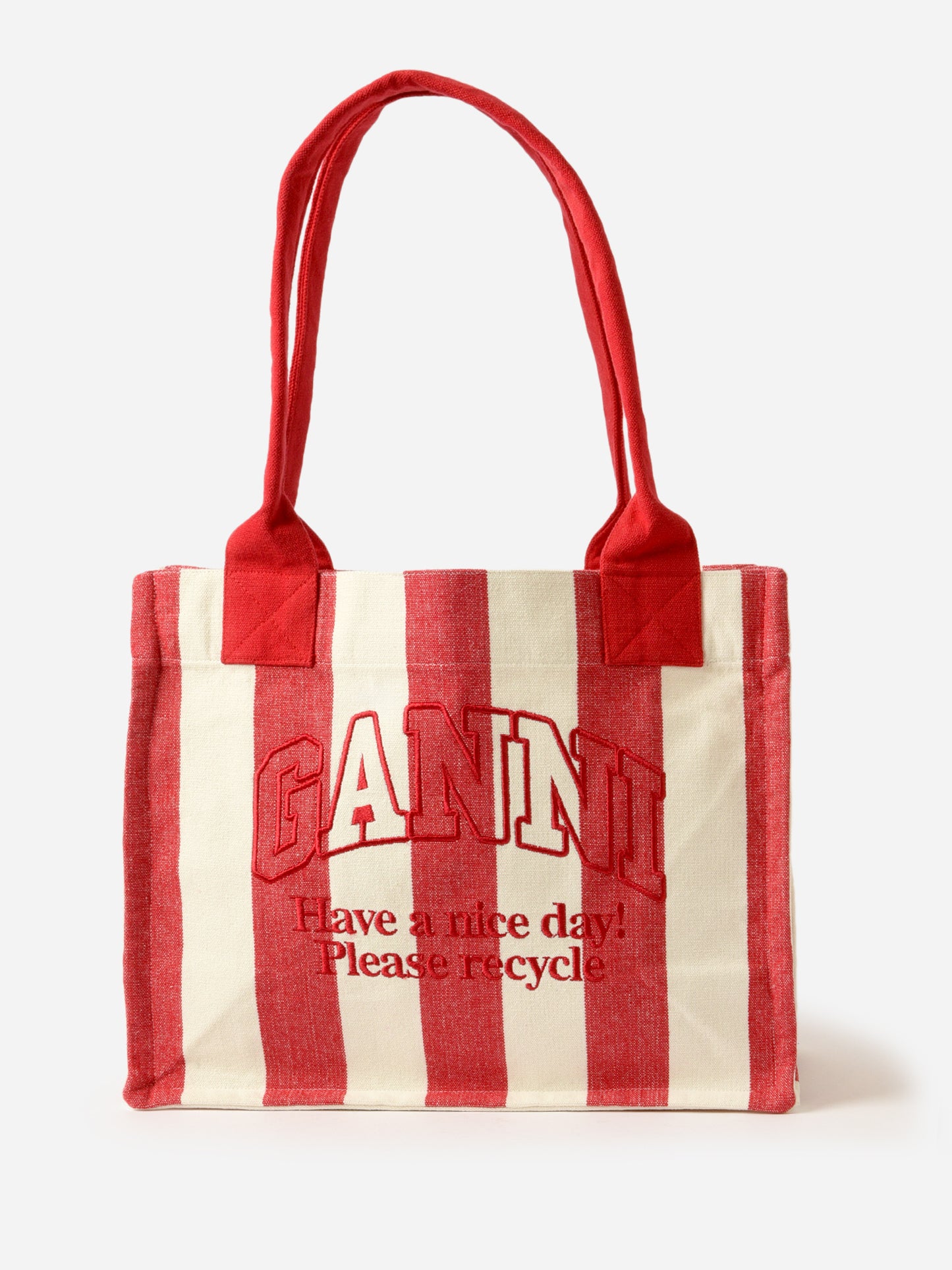 GANNI Large Striped Easy Shopper Tote