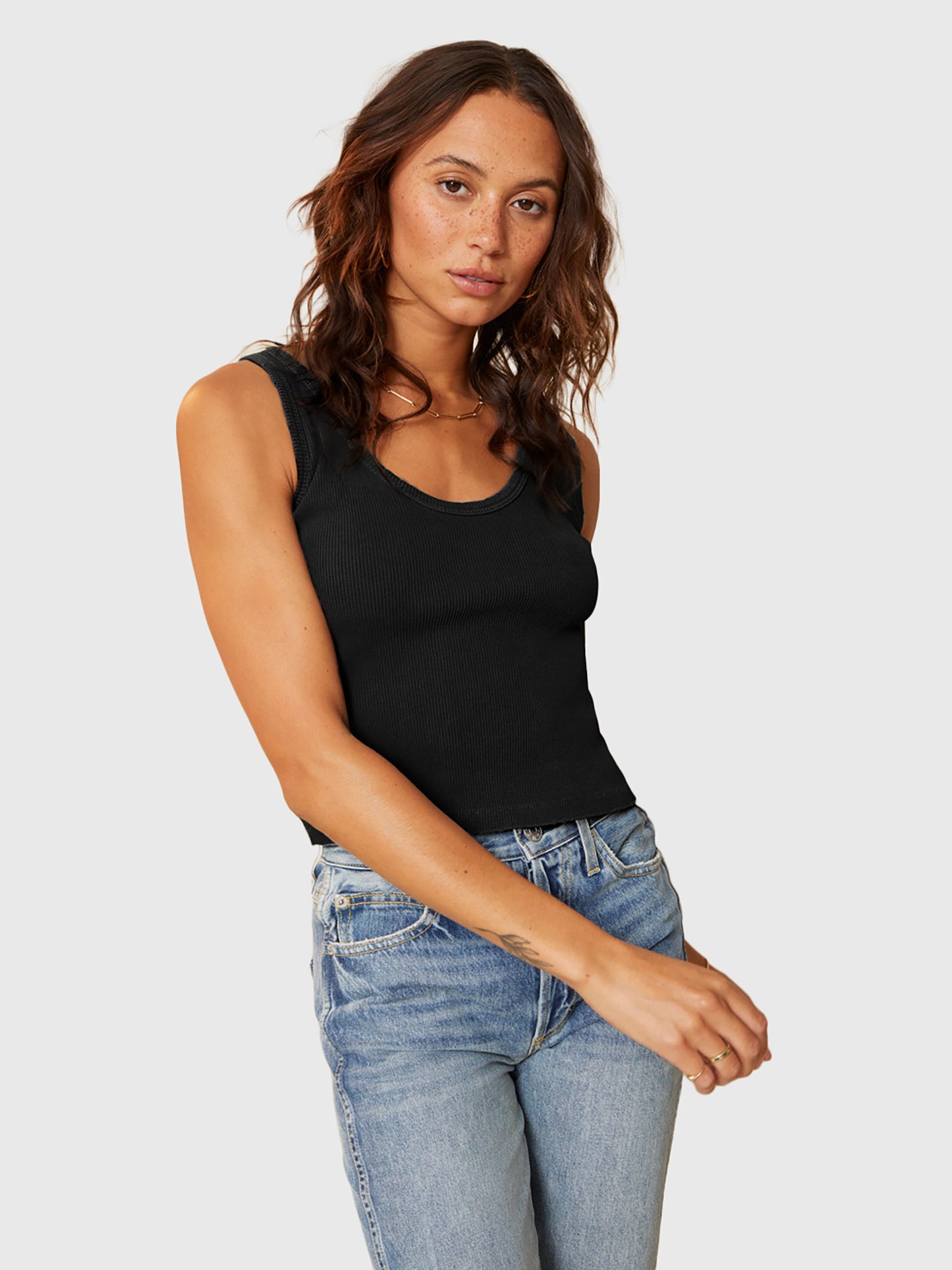 AMO Women's Crop Rib Tank