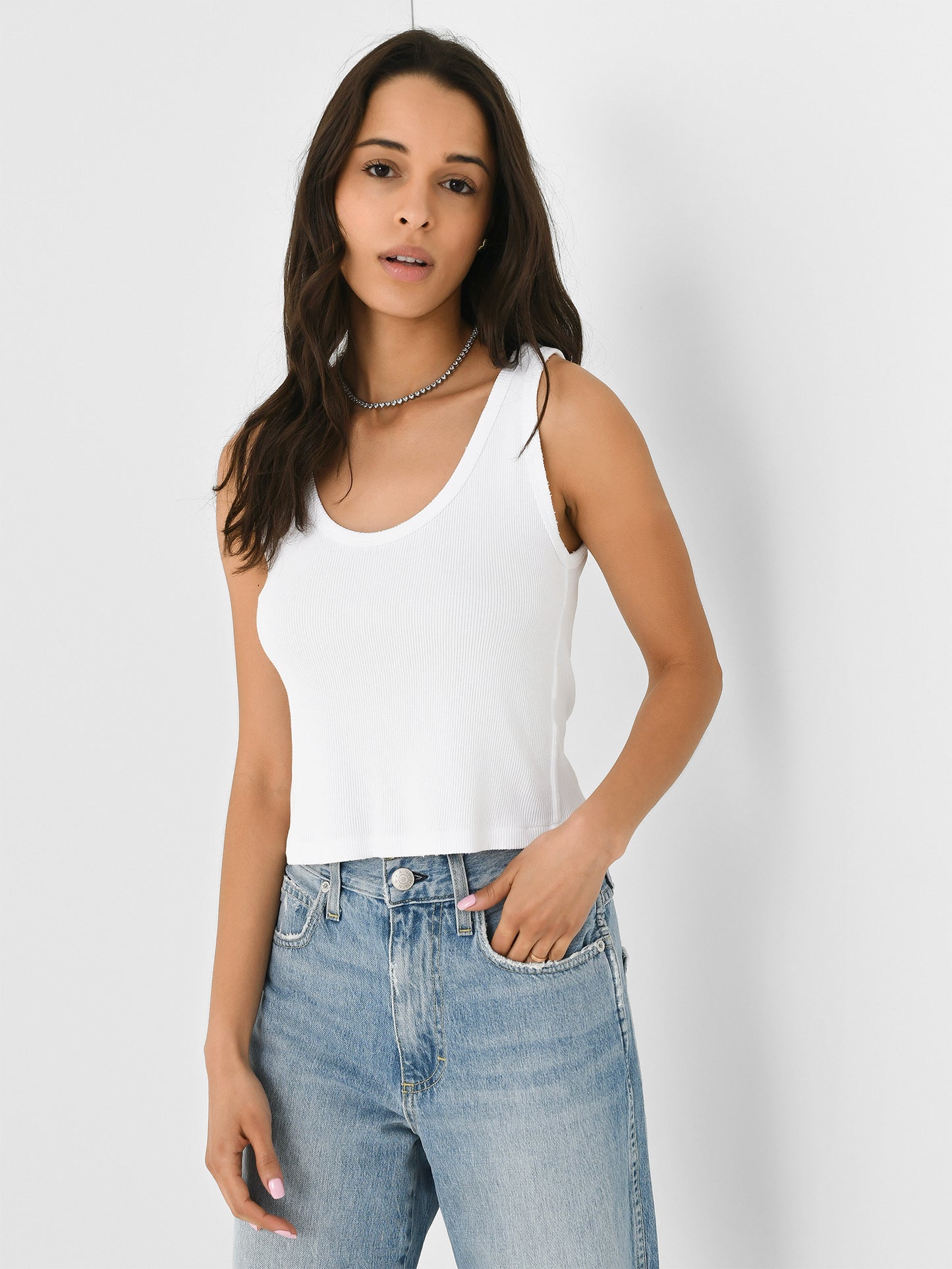 AMO Women's Crop Rib Tank