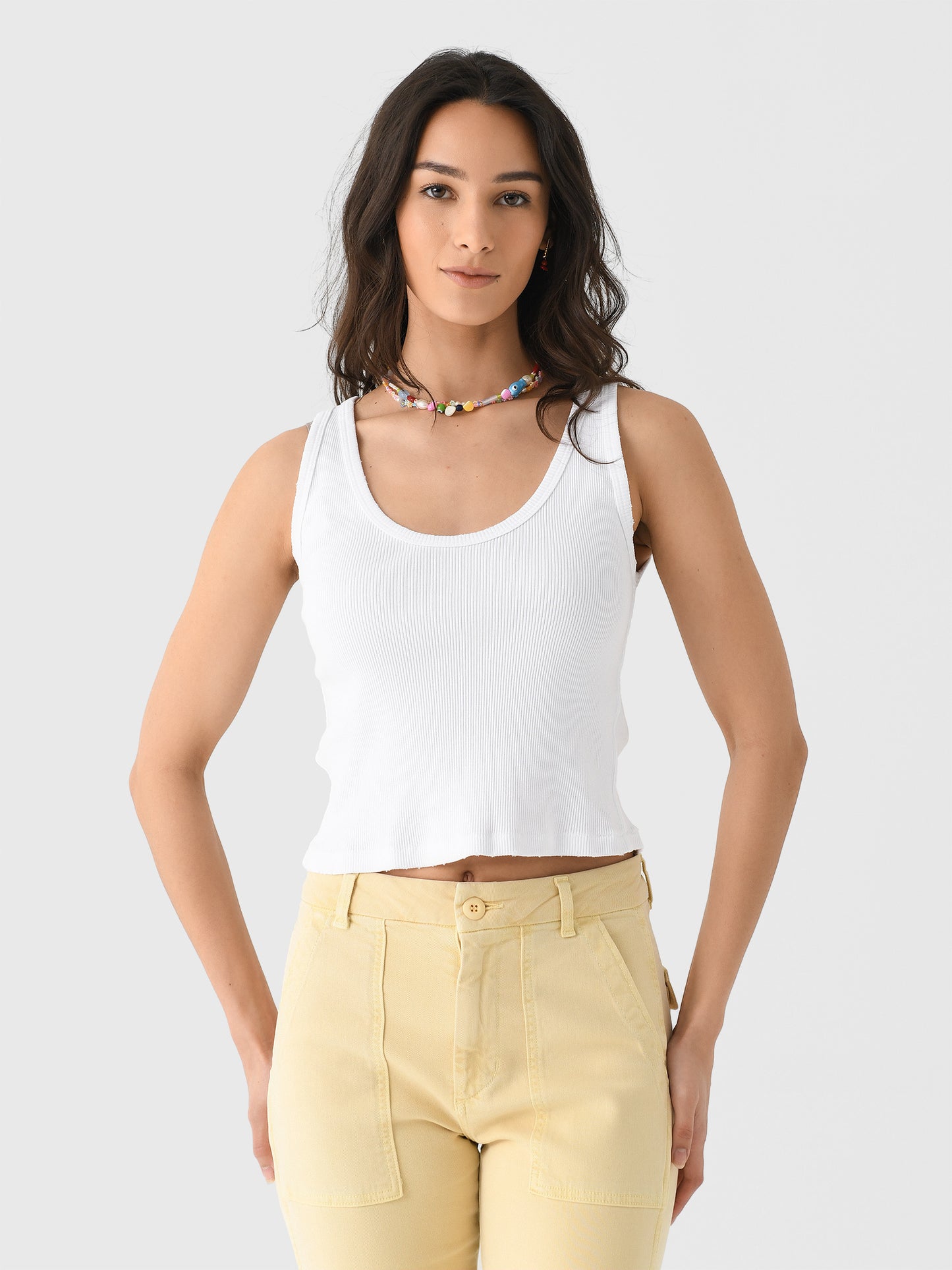 AMO Women's Crop Rib Tank