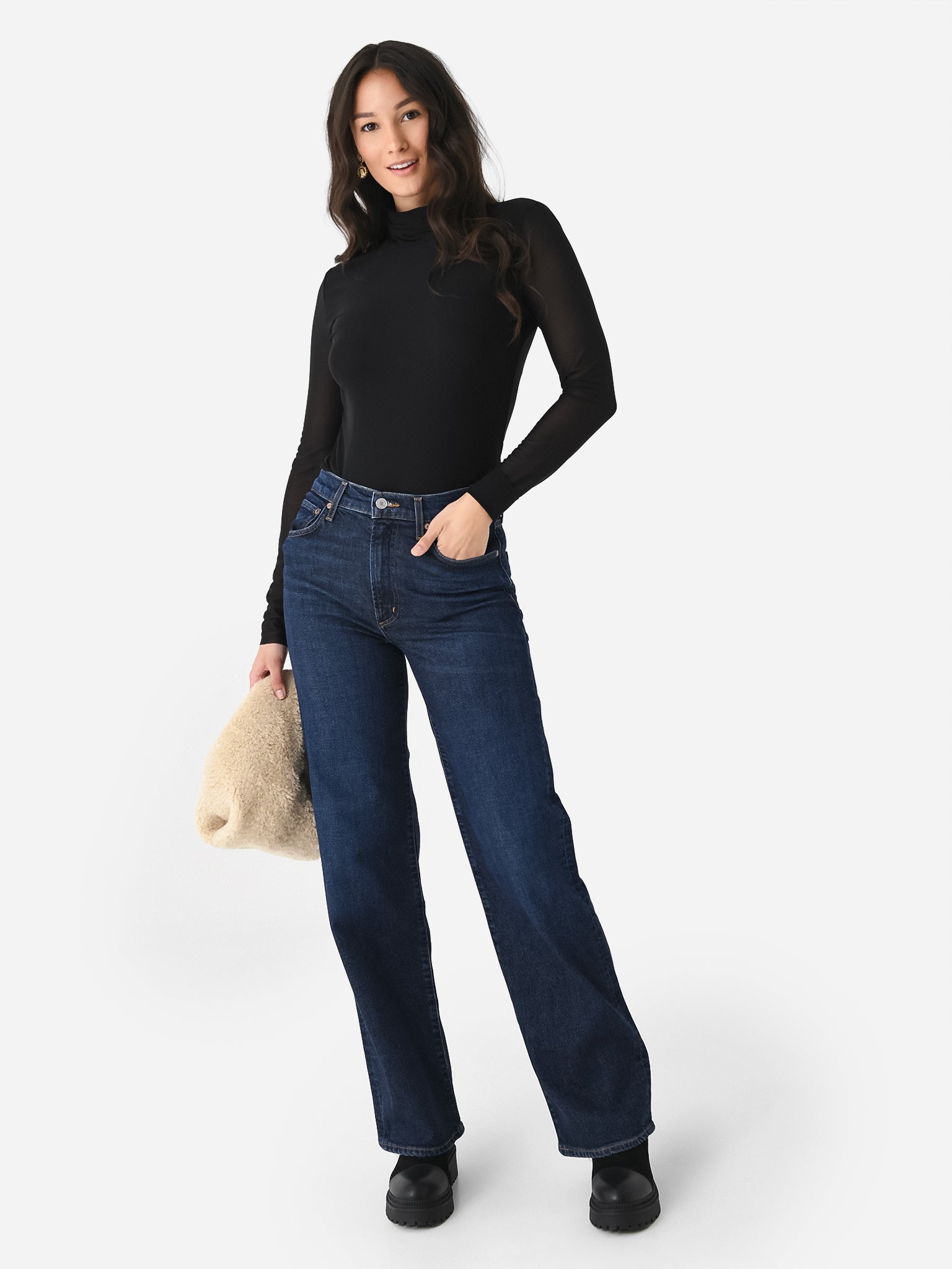 Agolde Women s Harper Mid Rise Relaxed Straight Jean