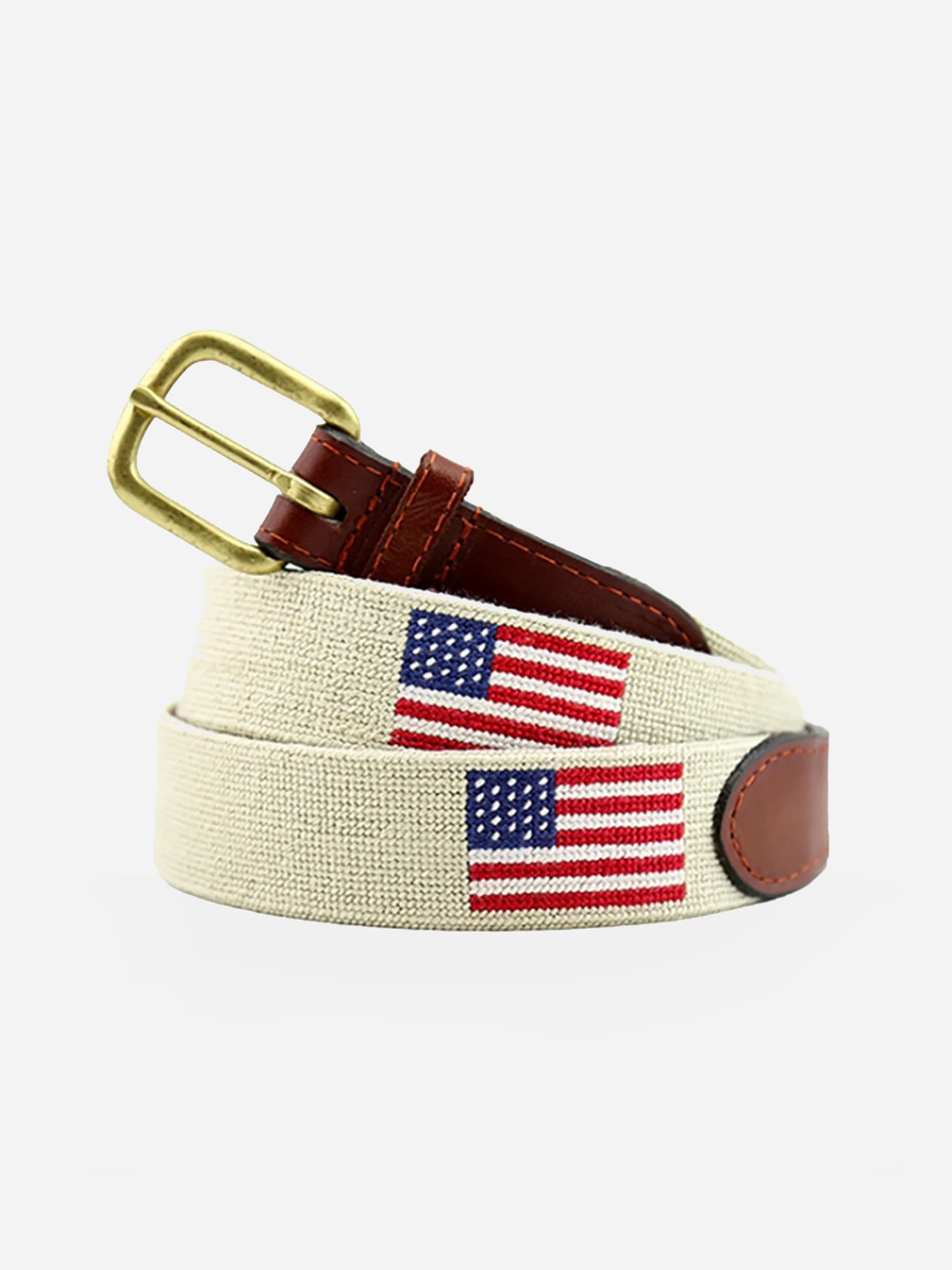 Smathers + Branson Men's American Flag Needlepoint Belt