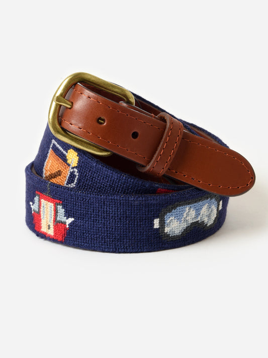 Smathers + Branson Men's Ski Life Needlepoint Belt