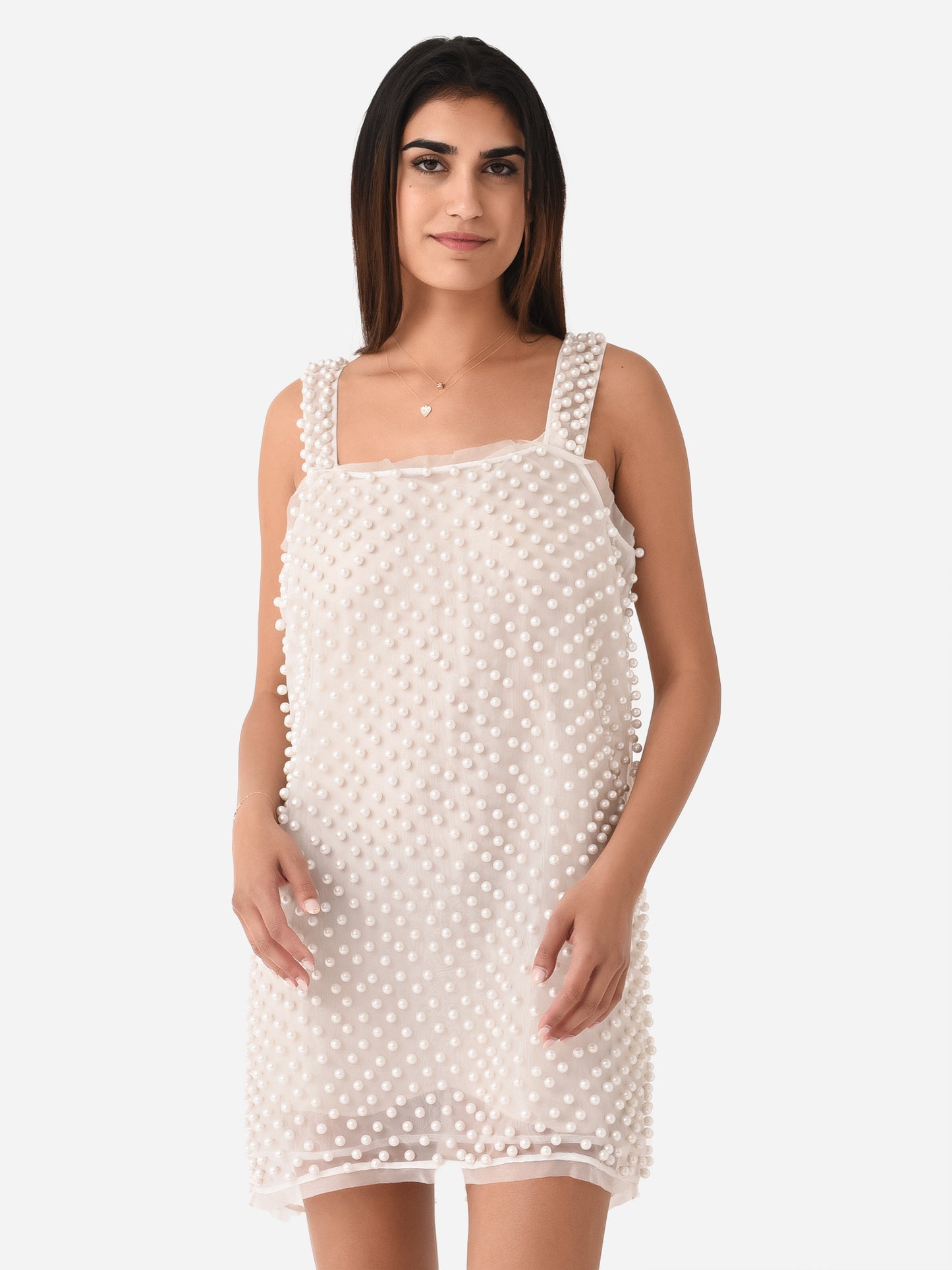 LoveShackFancy Women's Kayana Pearl Mini Dress