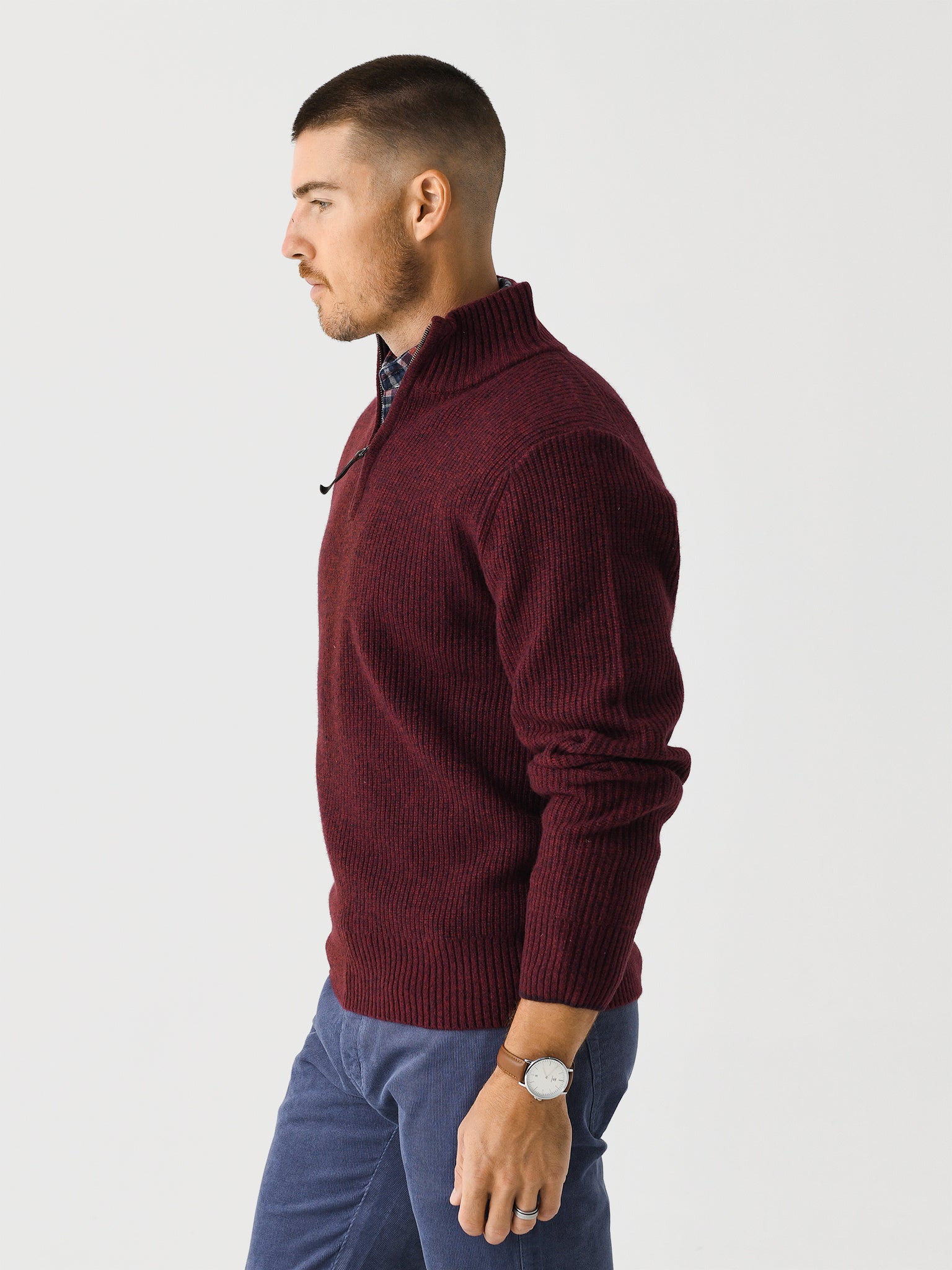 Rodd & Gunn Maroon Quarter Zip factory Sweater Sz M