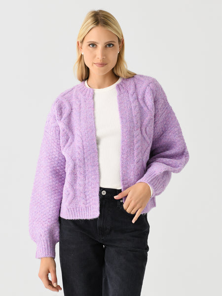 St. John Collection amethyst purple store Zip up cardigan sweater decorative pull 4