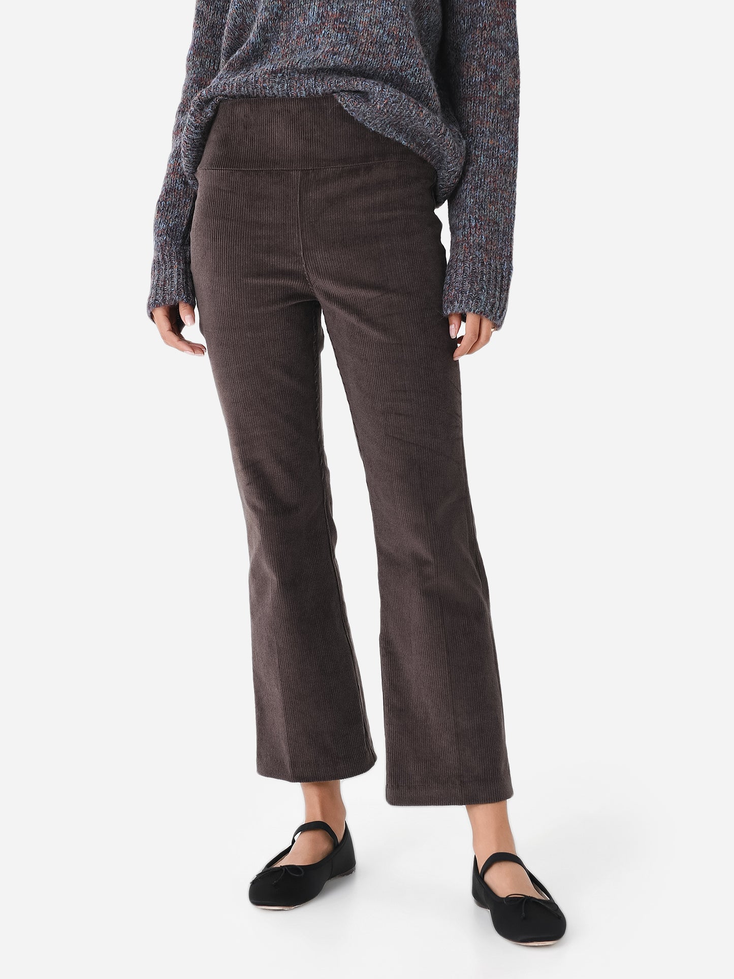 SPRWMN Women's Corduroy Crop Flare Pant