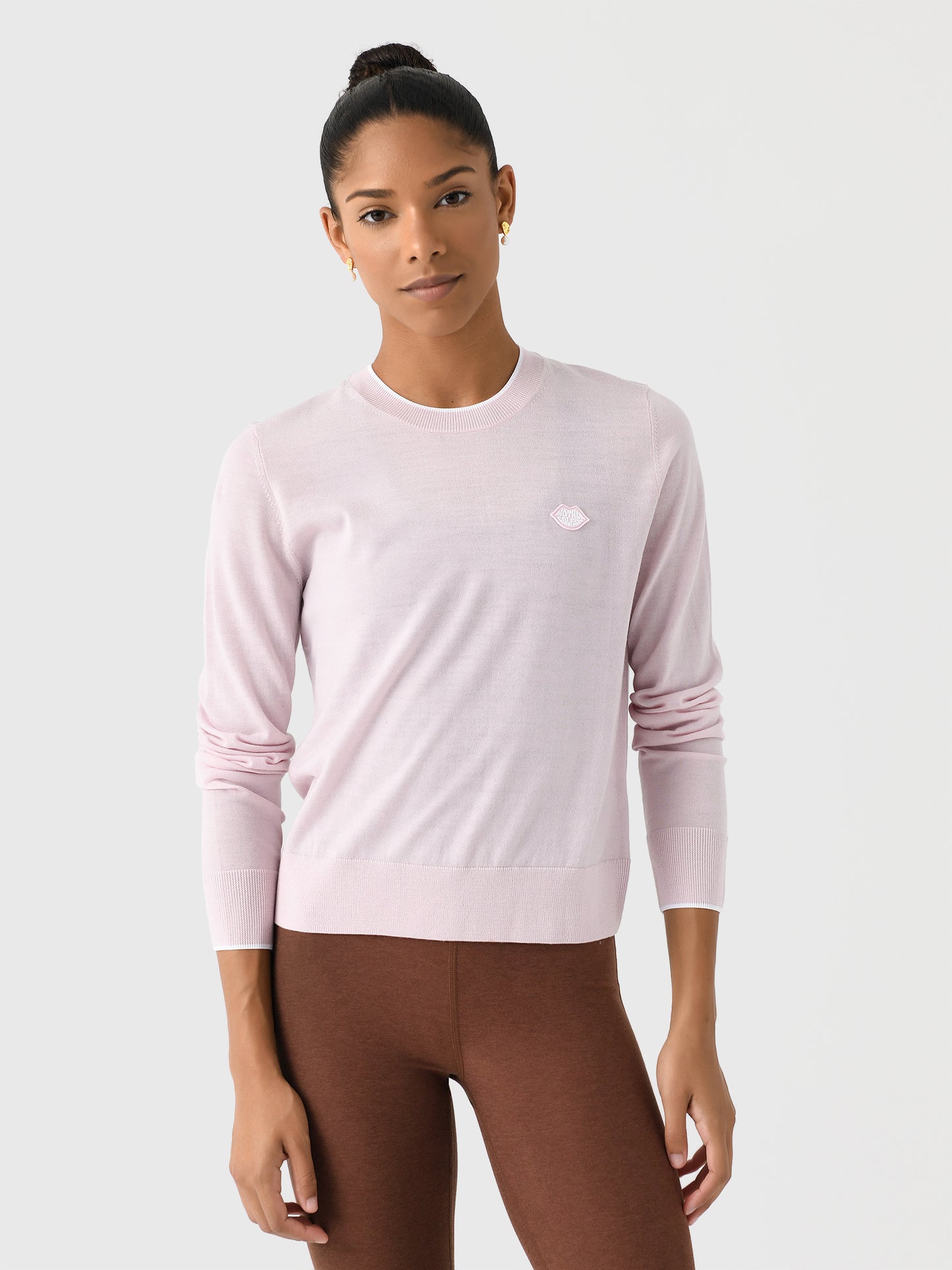 G/FORE Women's Tipped Mother Golfer Merino Wool Crewneck Sweater