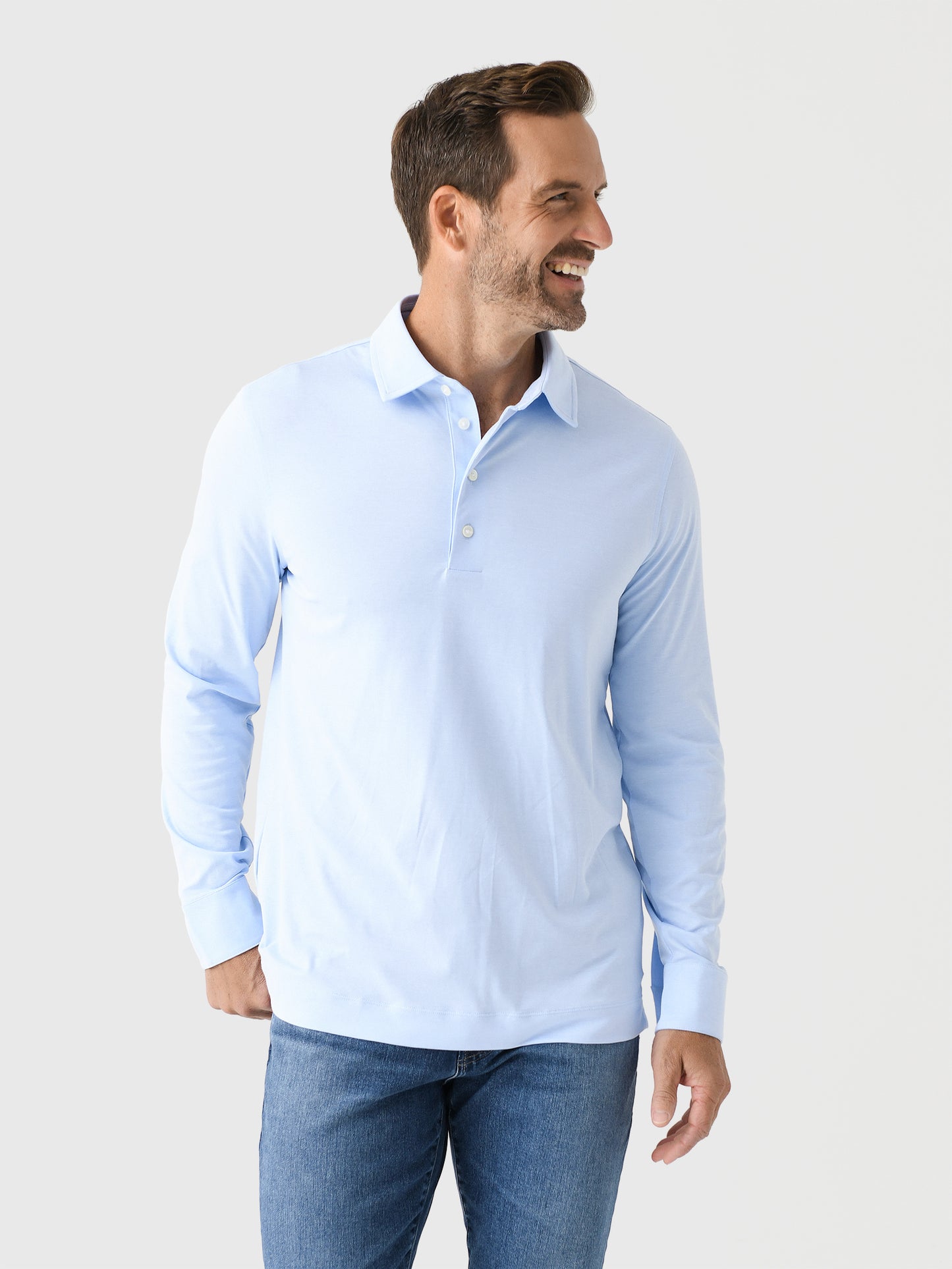 G/FORE Men's Luxe Cotton Blend Long Sleeve Polo