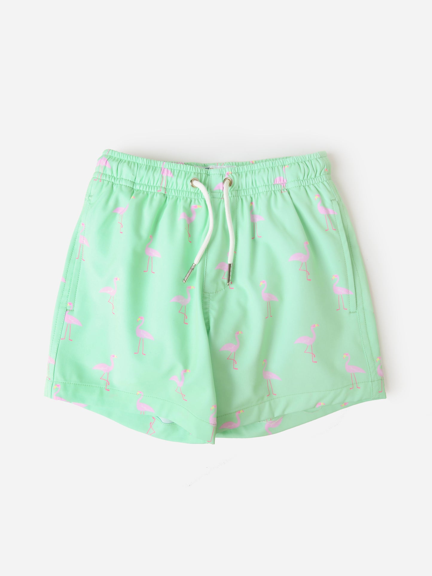 Bermies Boys' Green Flamingo Swim Trunk