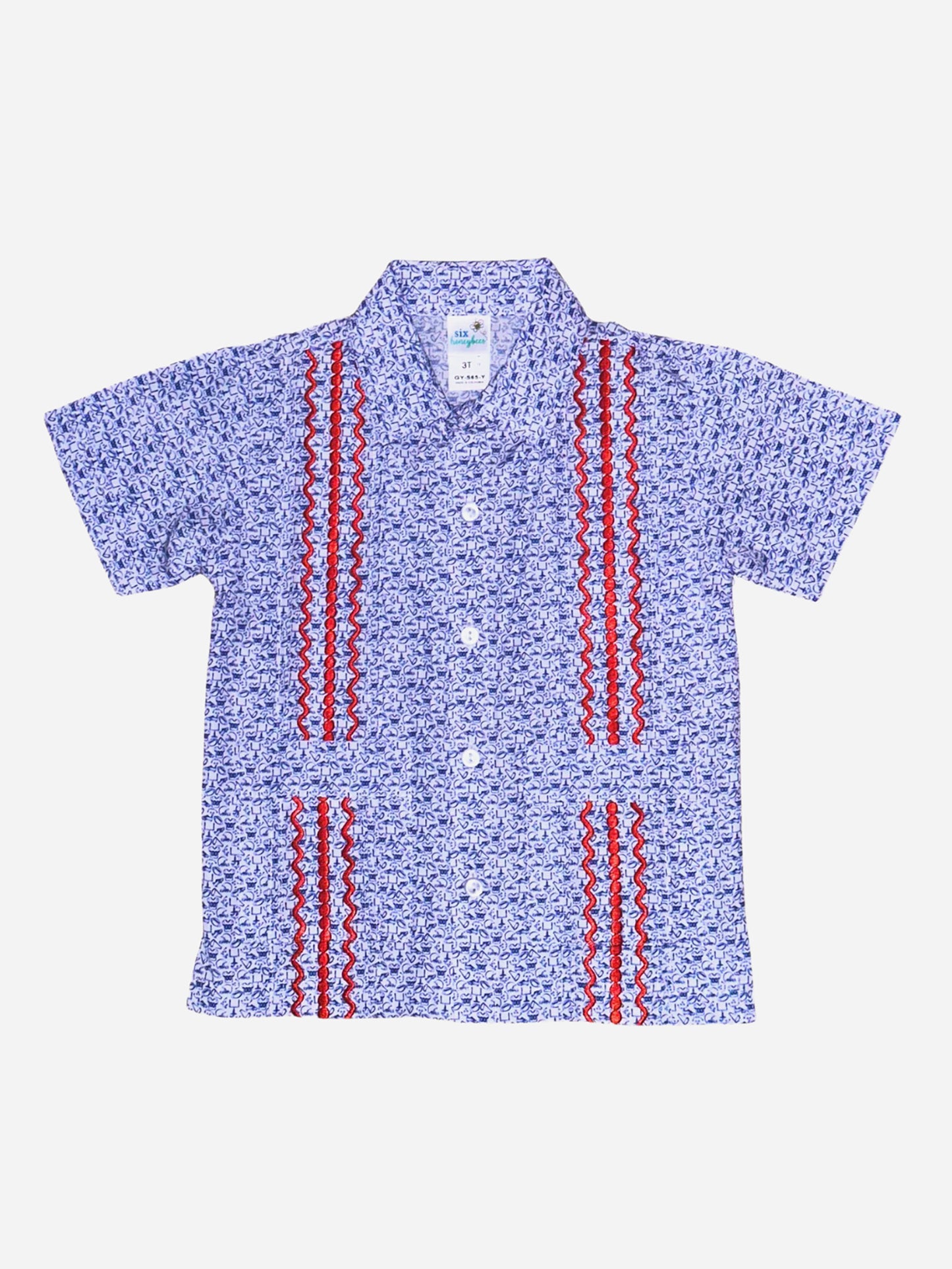 Six Honeybees Boys' Guayabera Shirt