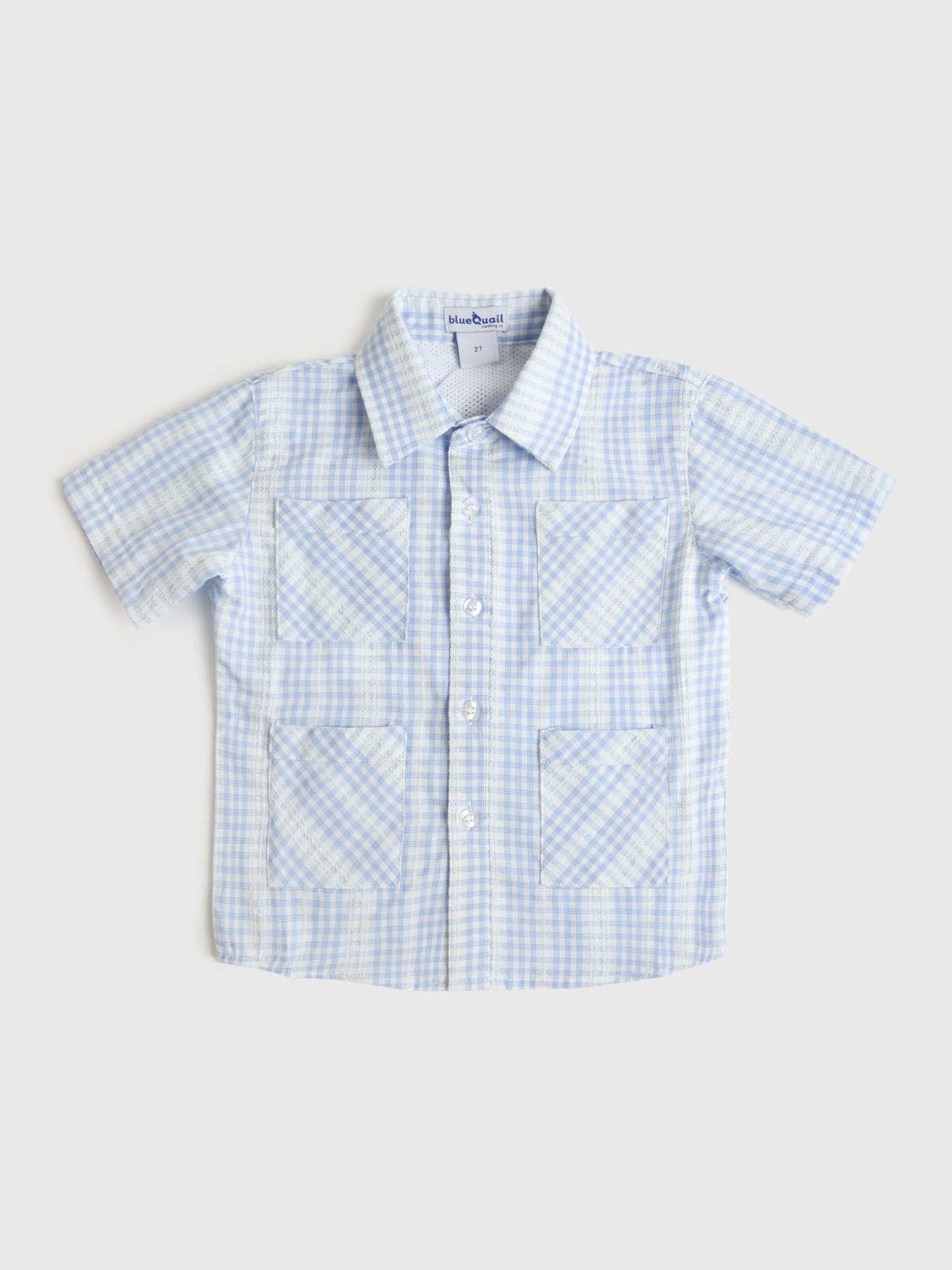 Blue Quail Boys' Short Sleeve Guayabera Shirt