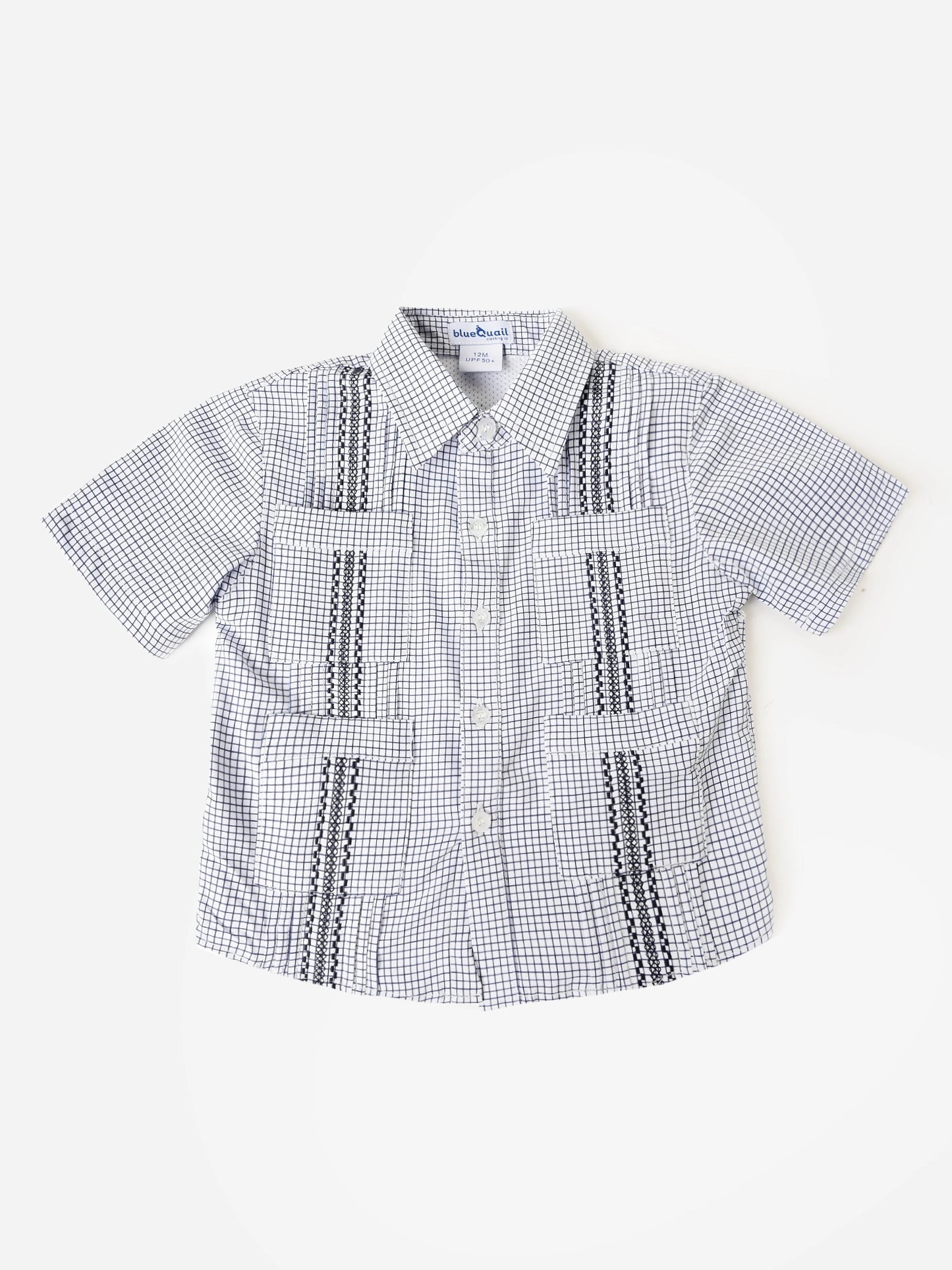 Blue Quail Boys' Short Sleeve Guayabera Shirt