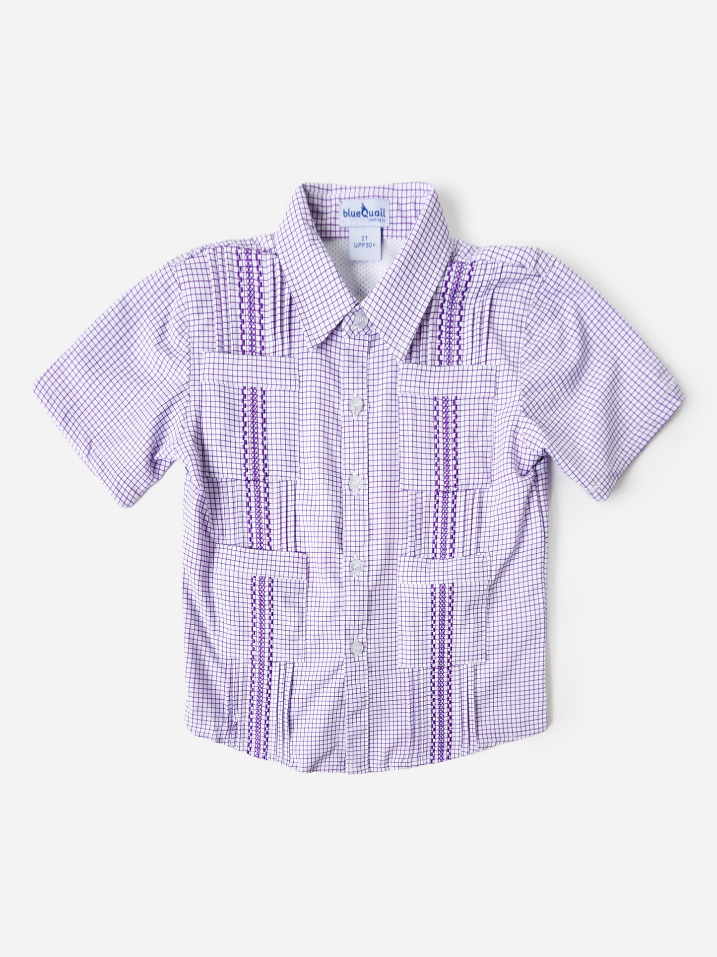 Blue Quail Boys' Short Sleeve Guayabera Shirt