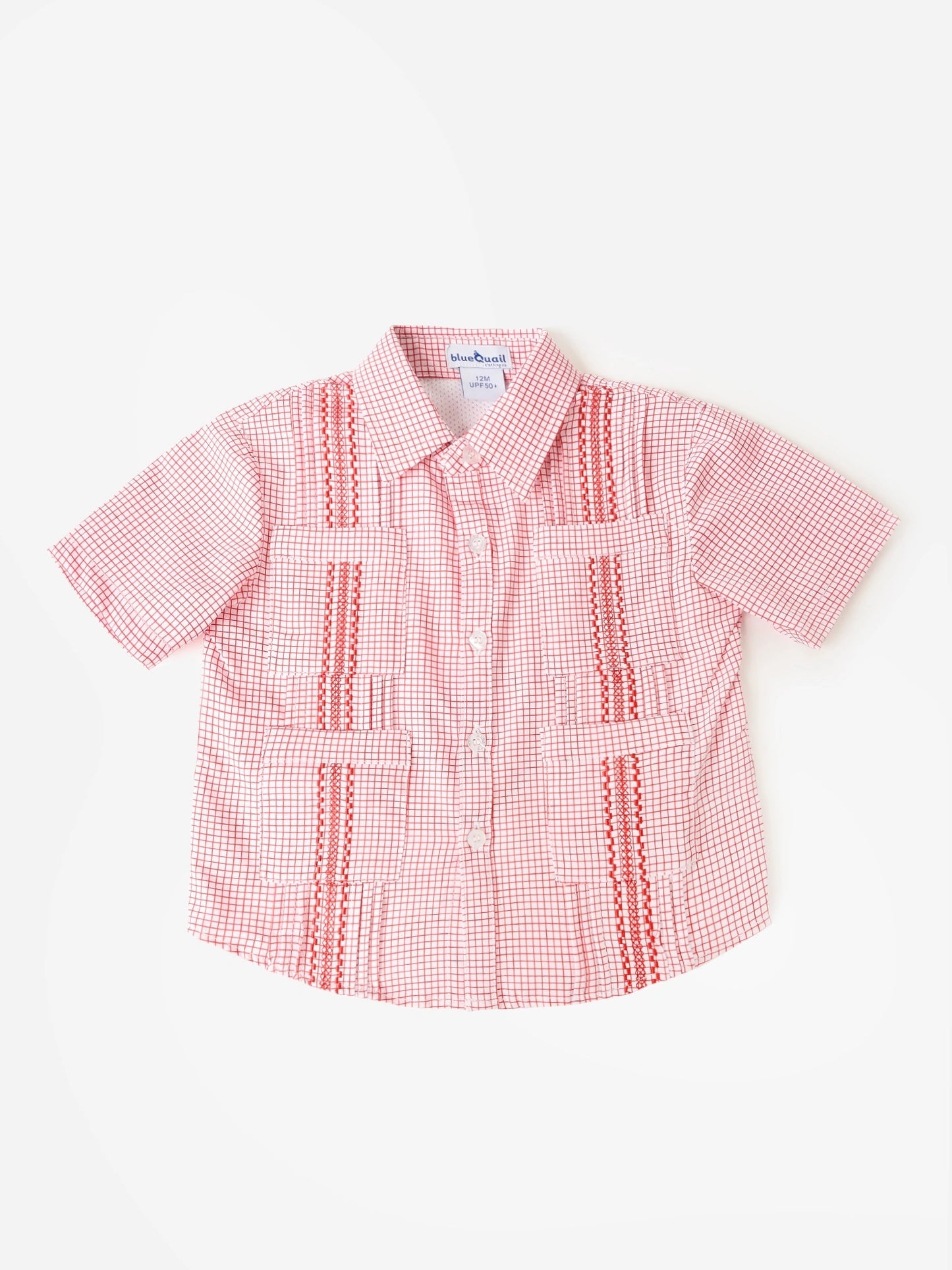 Blue Quail Boys' Short Sleeve Guayabera Shirt