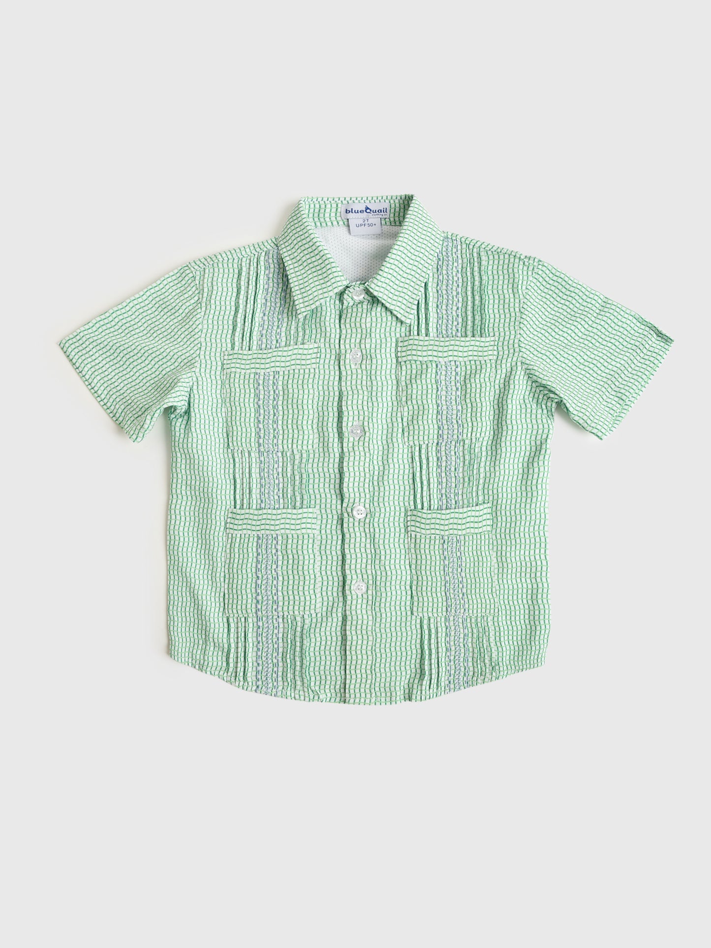 Blue Quail Boys' Short Sleeve Guayabera Shirt