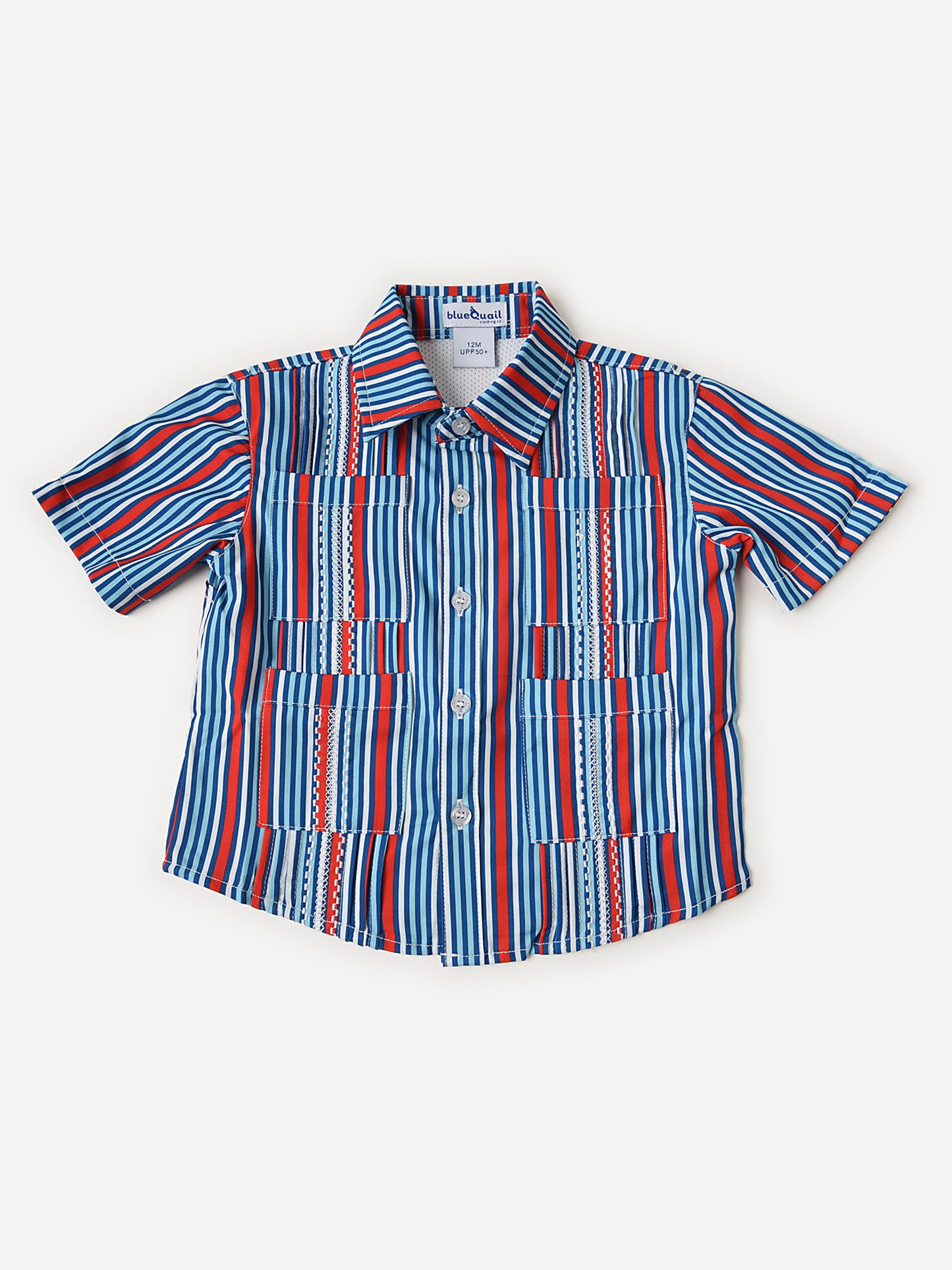 Blue Quail Boys' Short Sleeve Guayabera Shirt