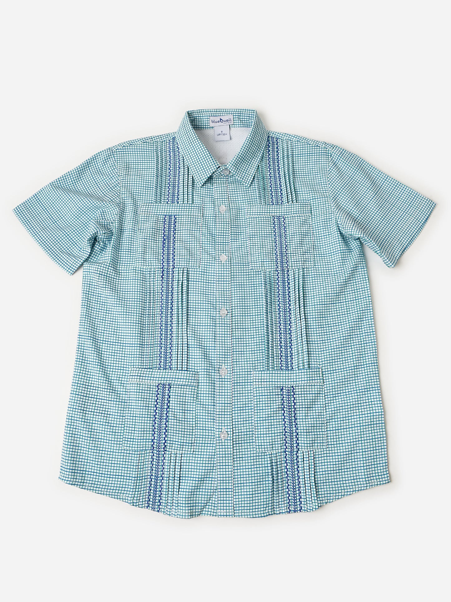 Blue Quail Boys' Short Sleeve Guayabera Shirt