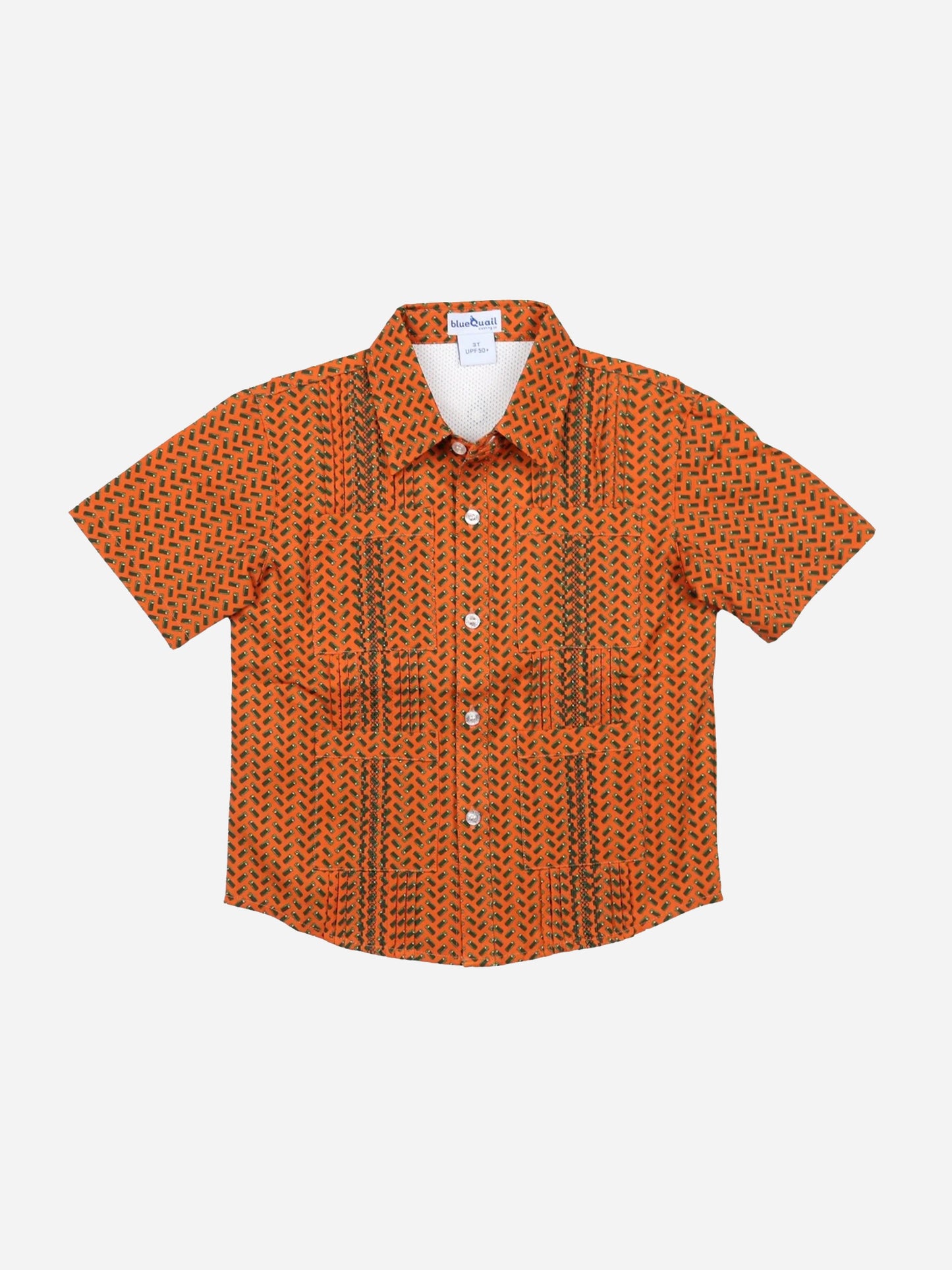 Blue Quail Boys' Short Sleeve Guayabera Shirt