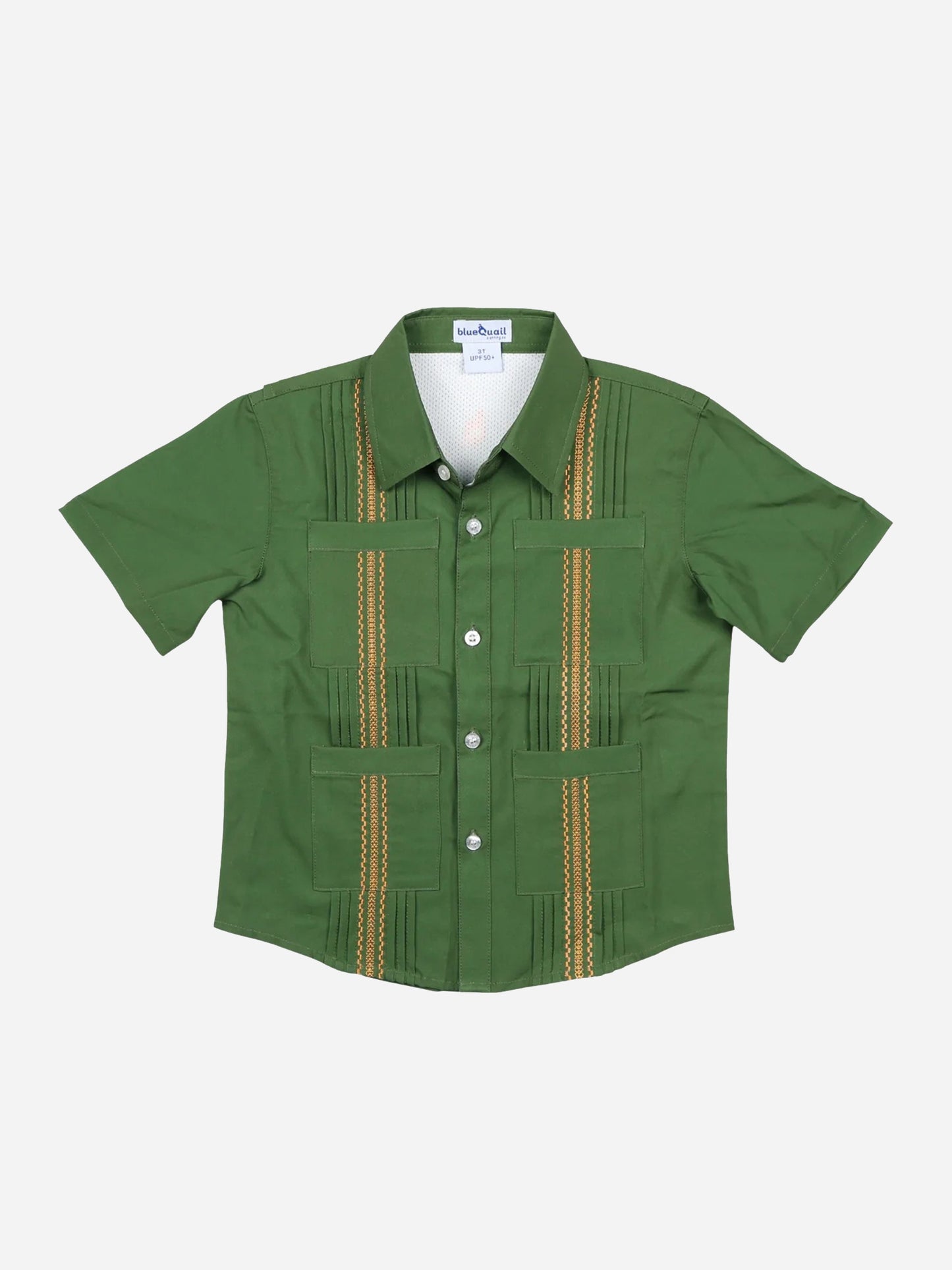 Blue Quail Boys' Short Sleeve Guayabera Shirt