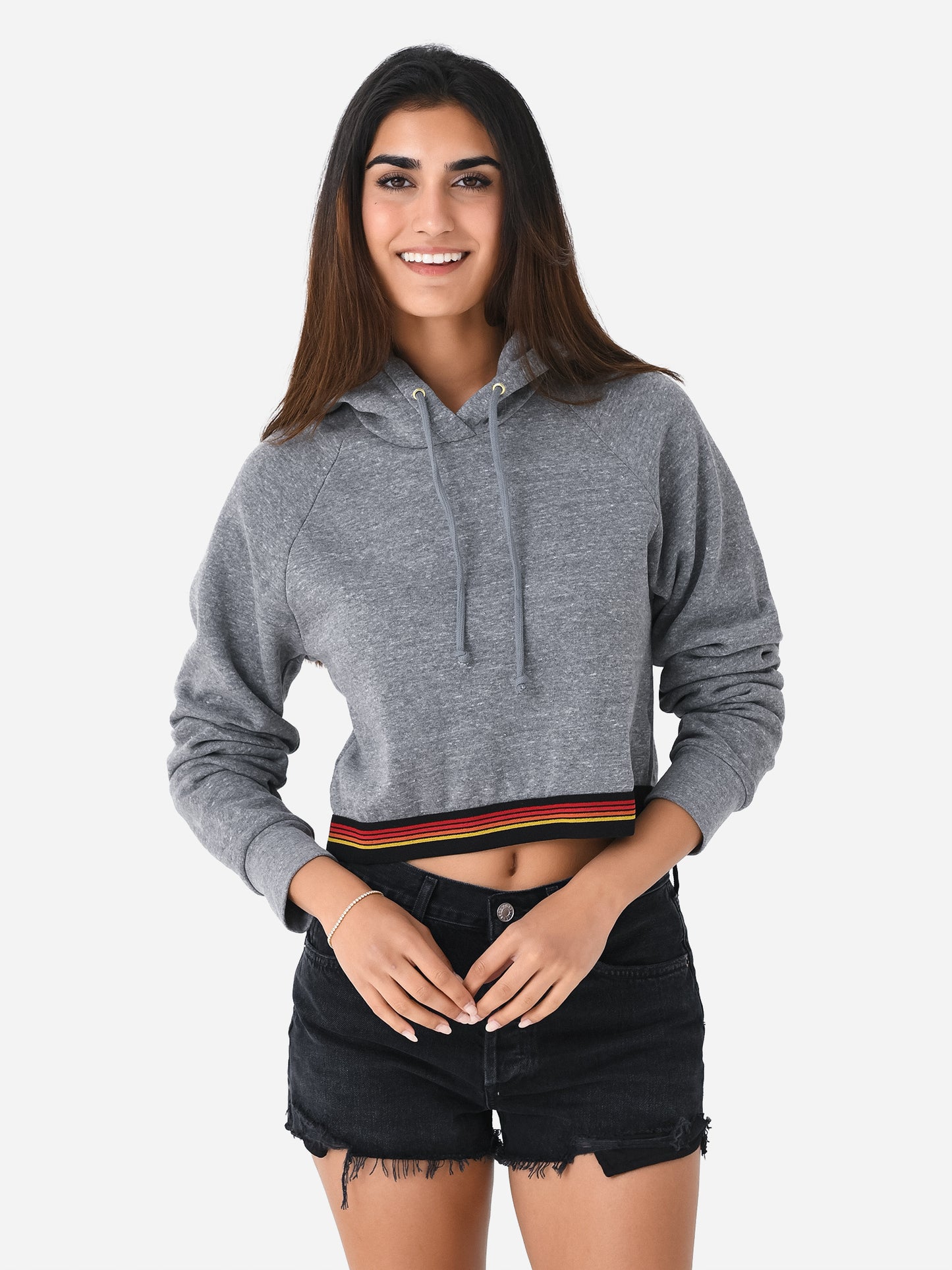 Aviator Nation Women's Logo Stripe Crop Pullover Hoodie