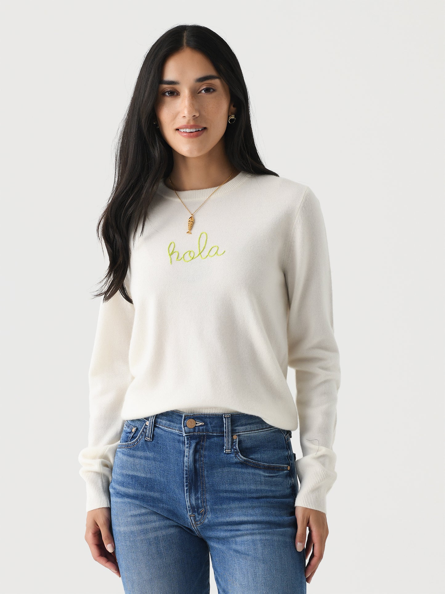 Lingua Franca Women's Hola + Adios Crewneck Sweater