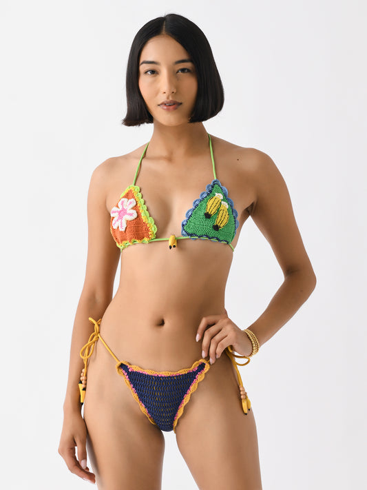 Its Now Cool Women's The Crochet Tri Bikini Top