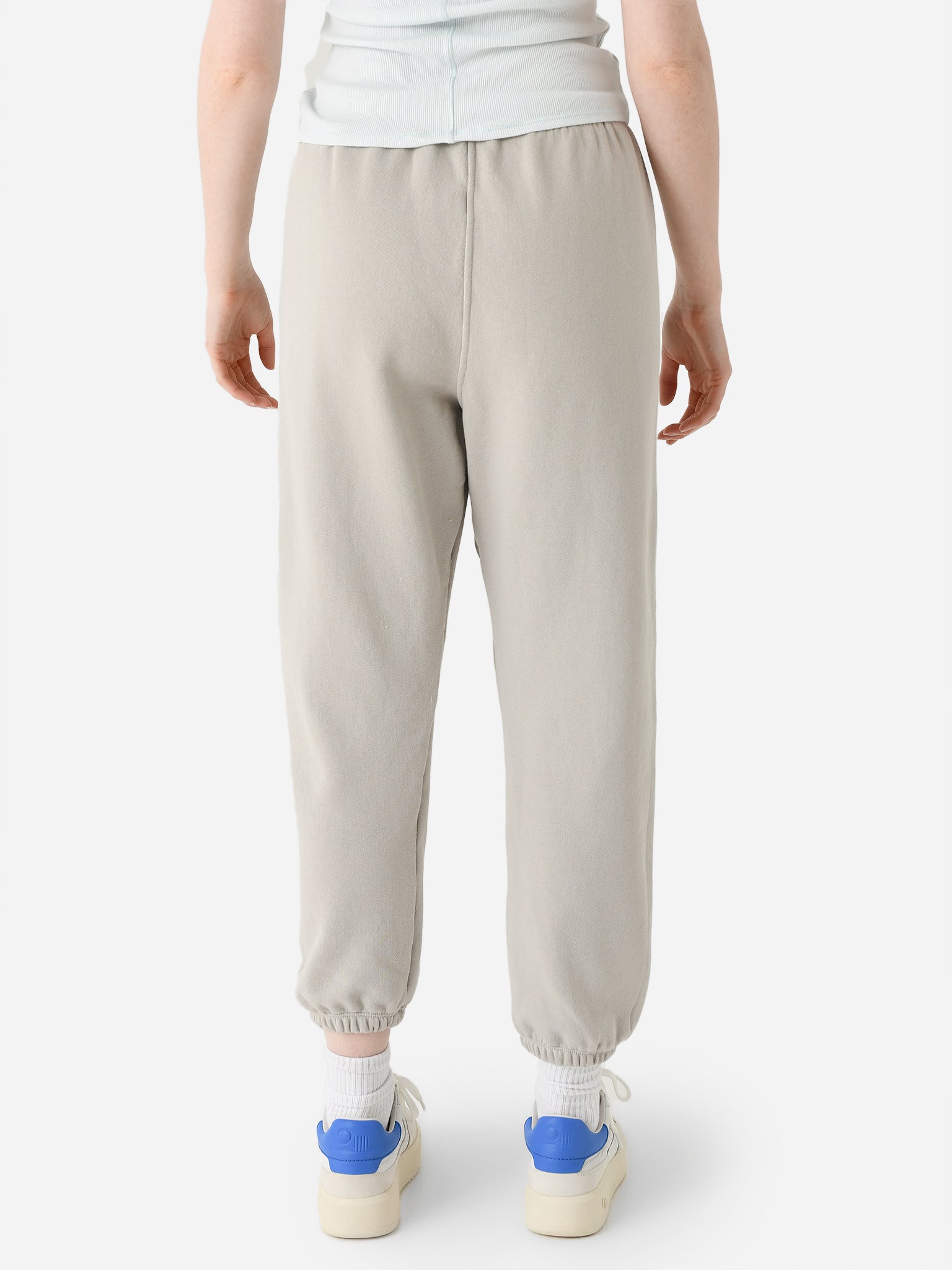 White tee grey online sweatpants