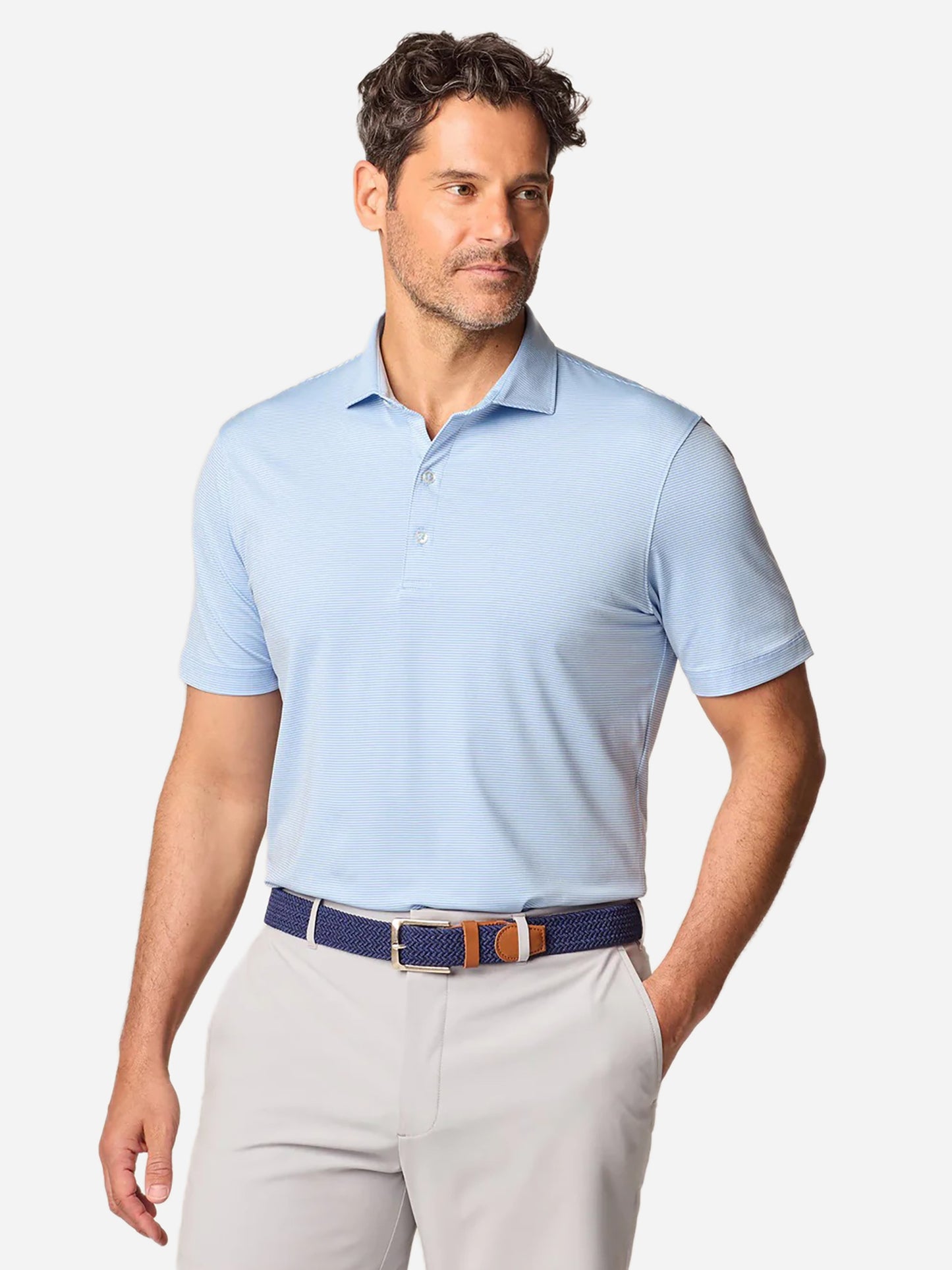 Johnnie-O Men's Lyndon Striped Prep-Formance Jersey Polo