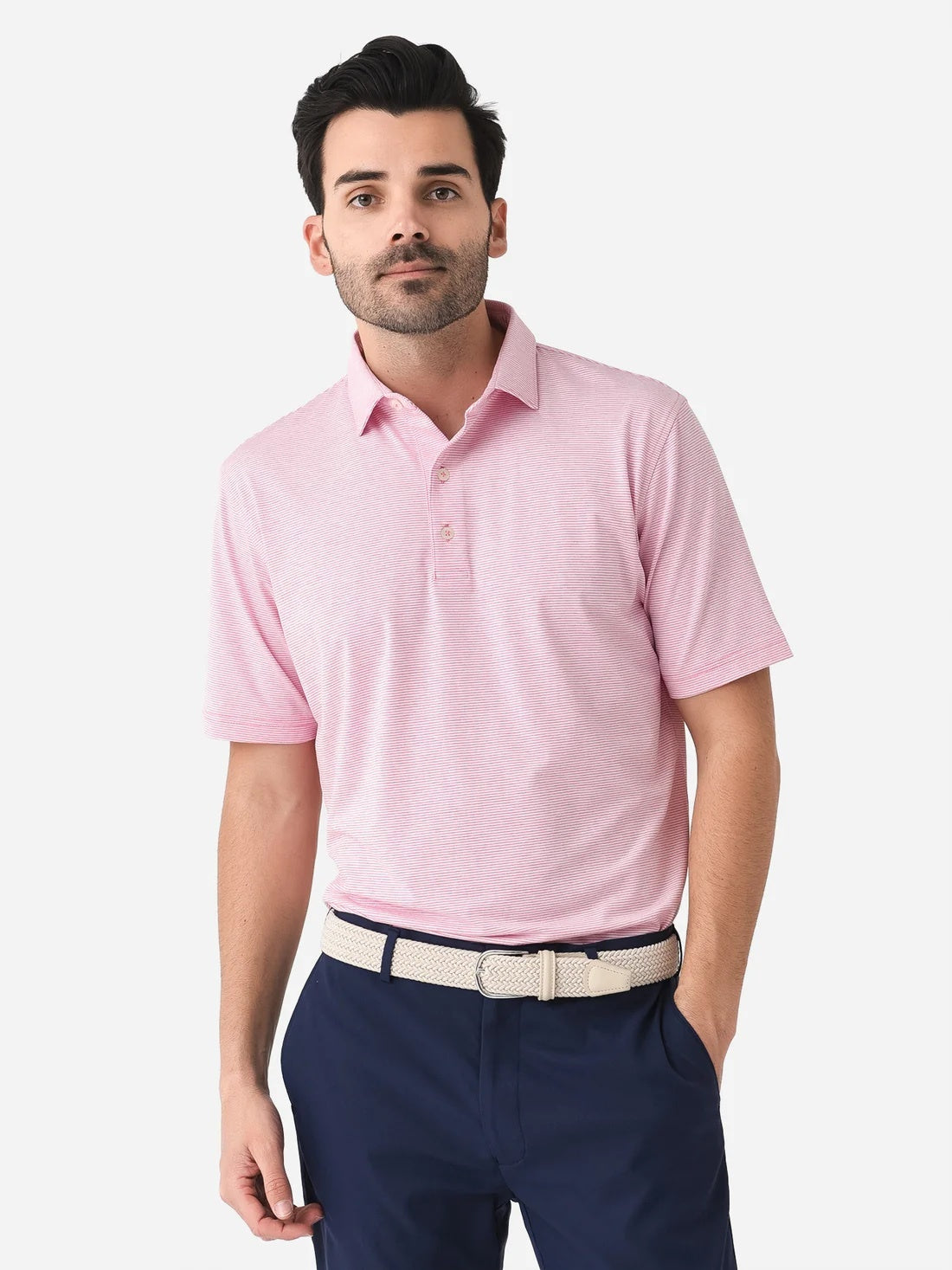 Johnnie-O Men's Lyndon Striped Prep-Formance Jersey Polo