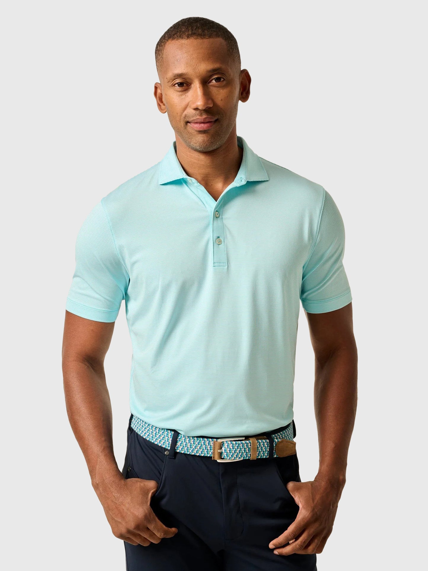 Johnnie-O Men's Lyndon Stripe Performance Jersey Polo