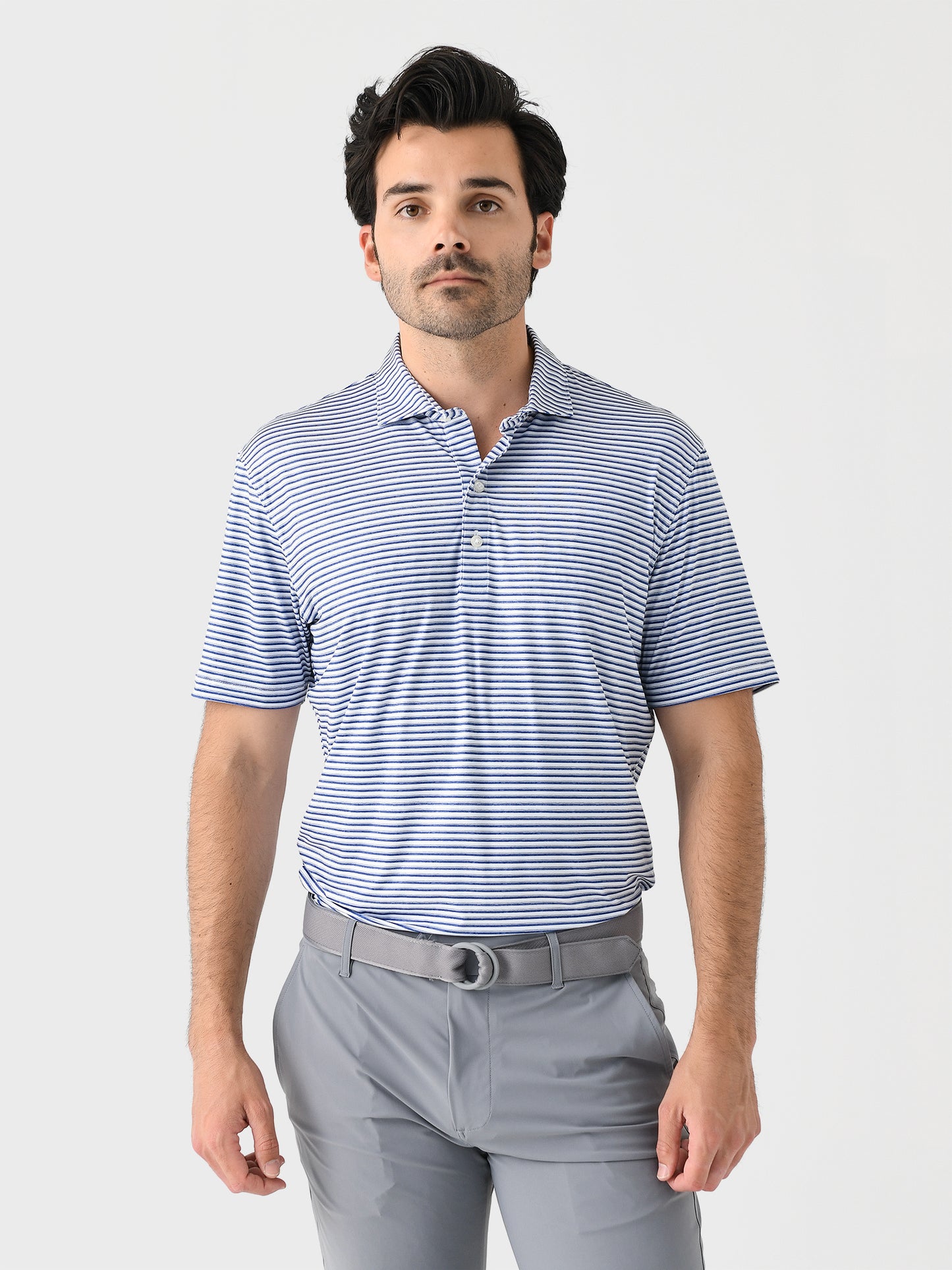 Johnnie-O Men's Warwick Striped Featherweight Performance Polo