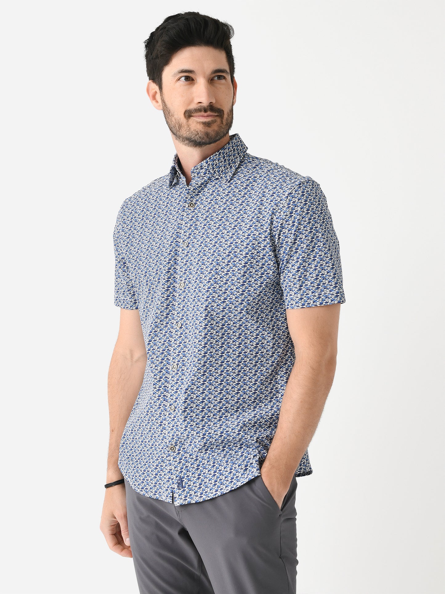 Johnnie-O Men's Bento Jersey Knit Button-Down Shirt