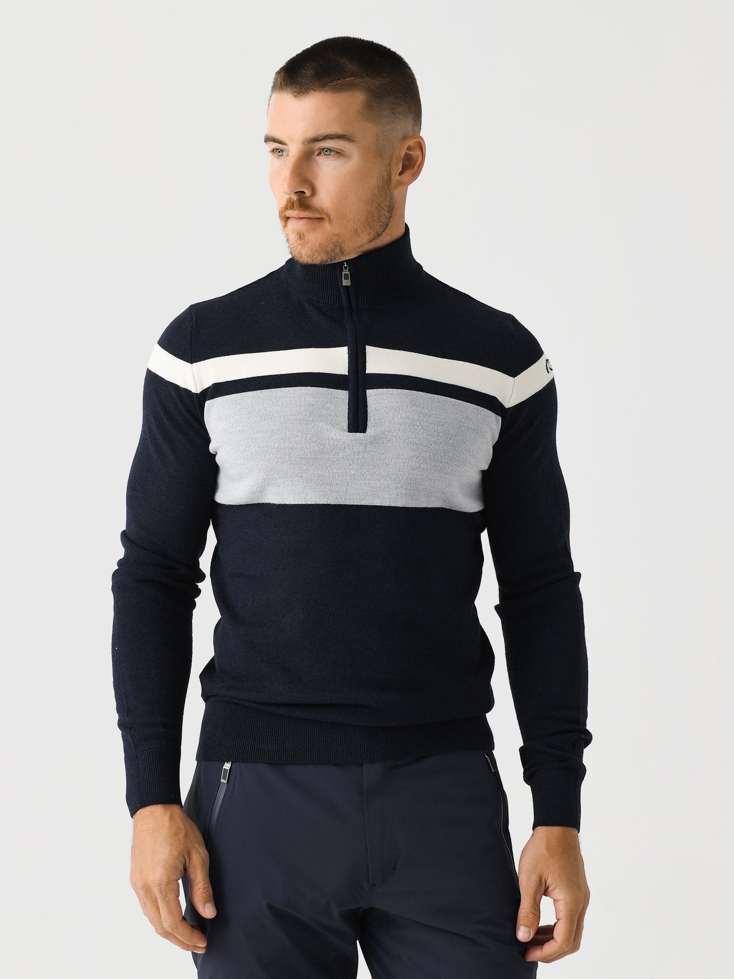 KJUS Men's Stripe Half-Zip Sweater