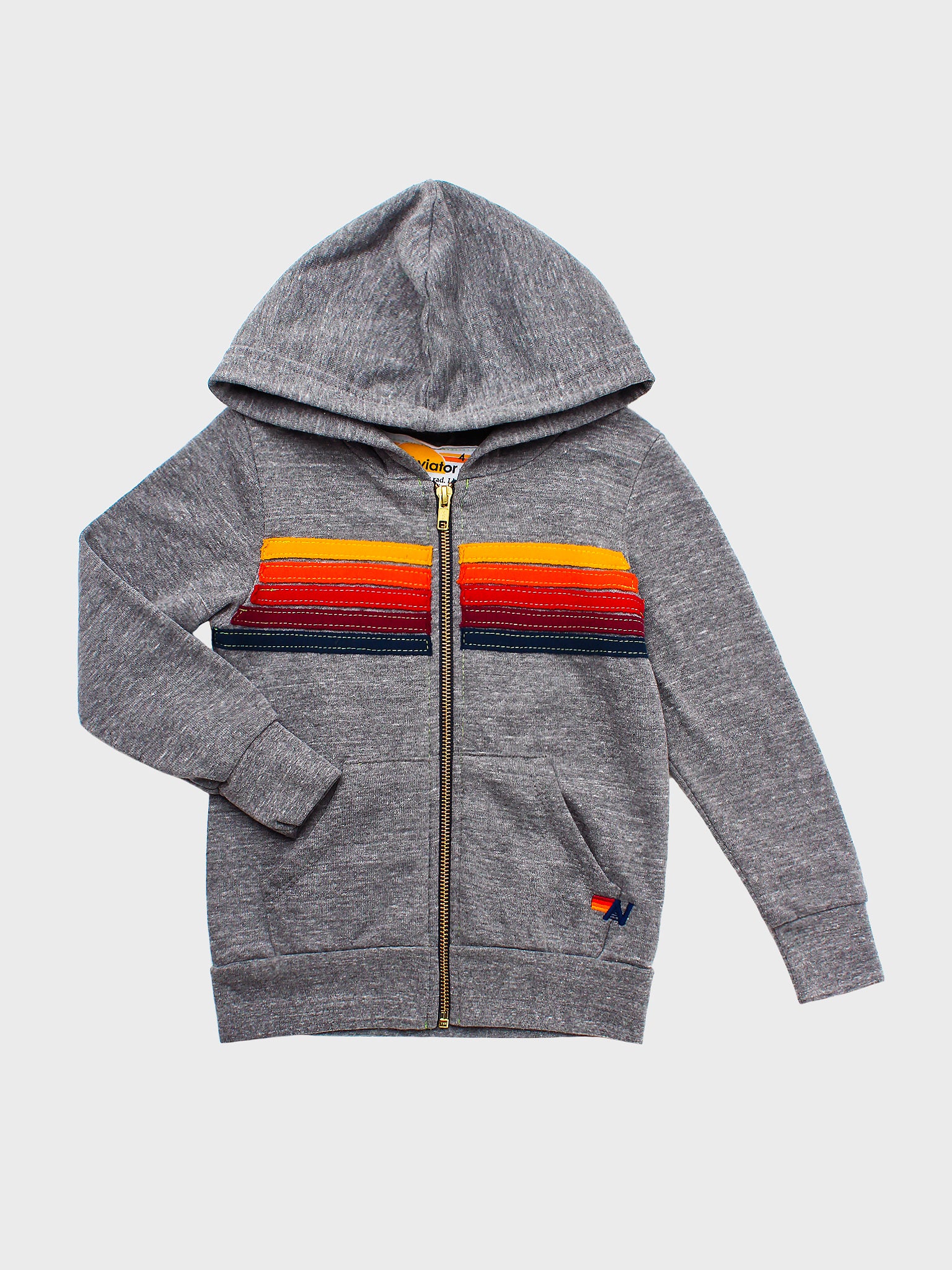 Aviator Nation Kids Hoodie White Rainbow Striped on sale 4