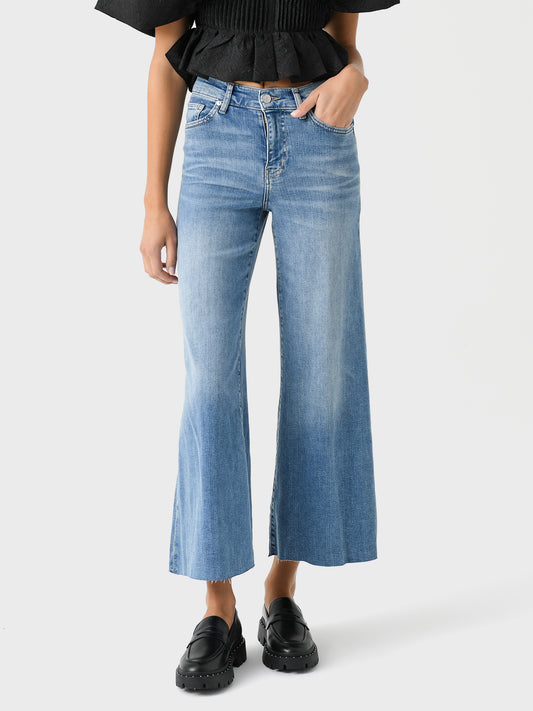 Frame Women's Le Palazzo Crop Raw Fray Jean