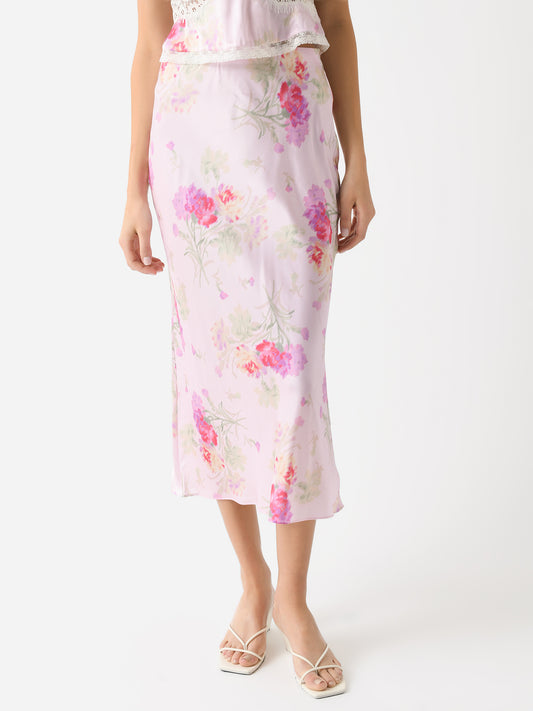 LoveShackFancy Women's Castle Floral Midi Skirt